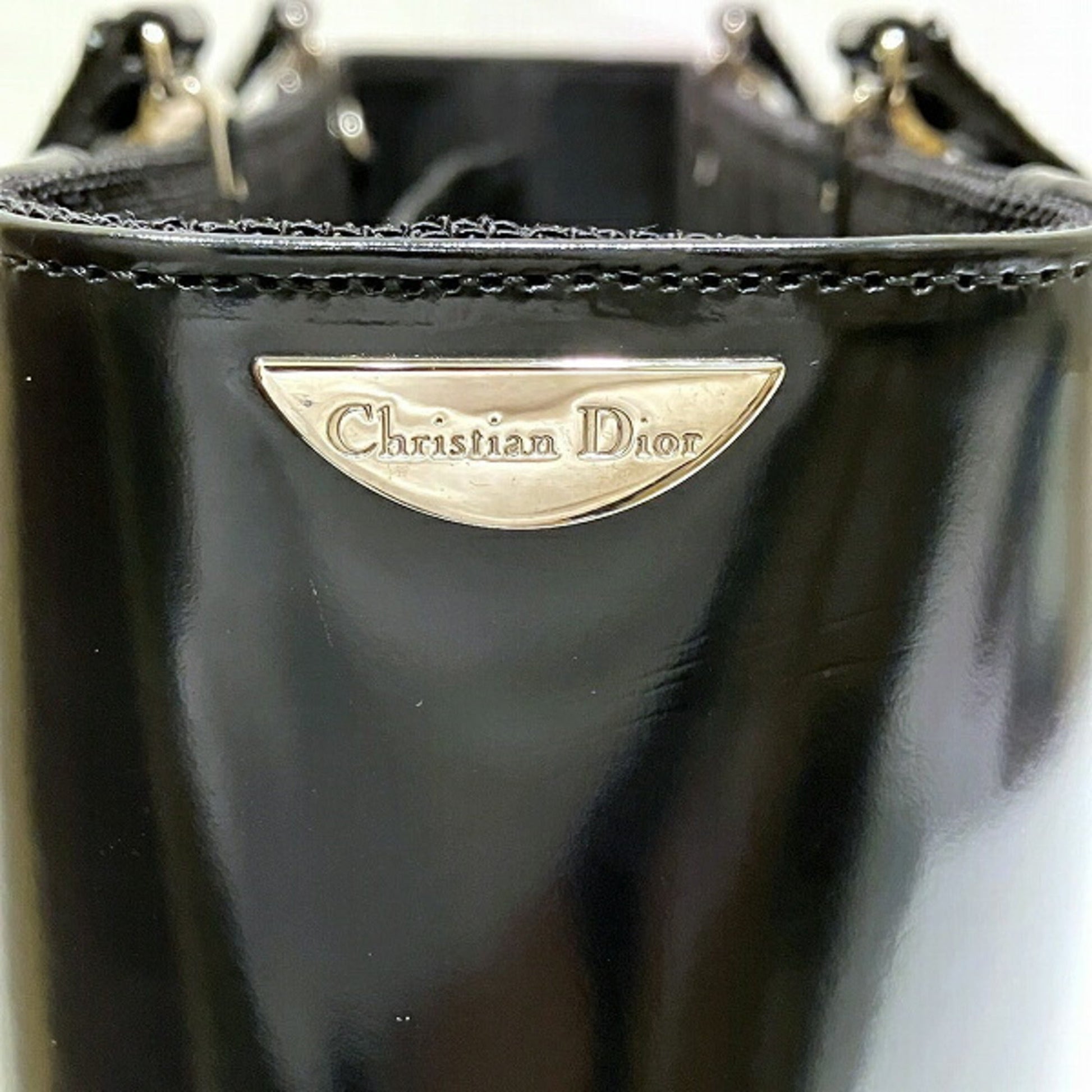 Christian Dior Black Canvas Pouch Shoulder Bag Tote Bag  