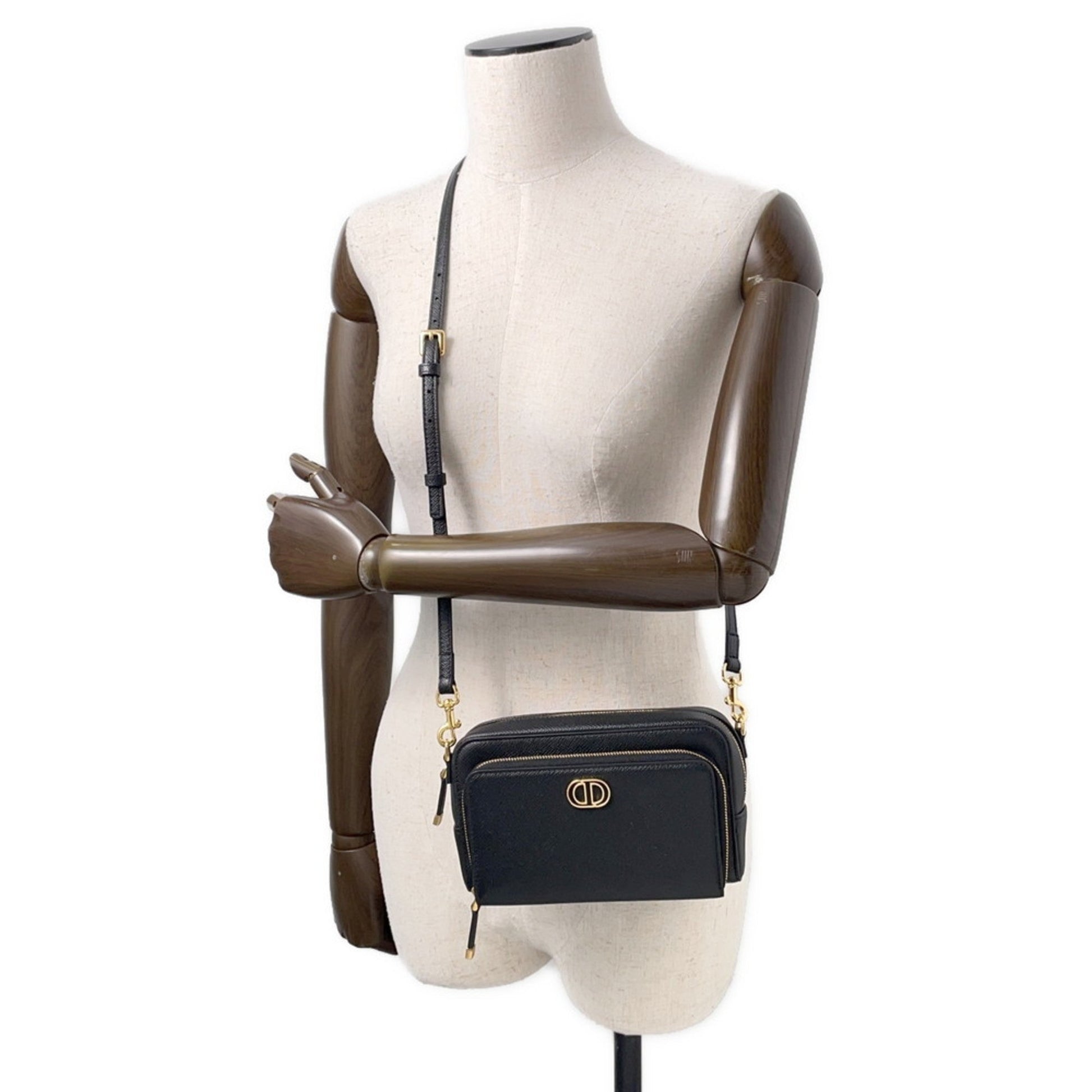 Christian Dior Black Leather Shoulder Bag  