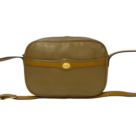 Christian Dior Beige Brown Leather Pochette Shoulder Bag  