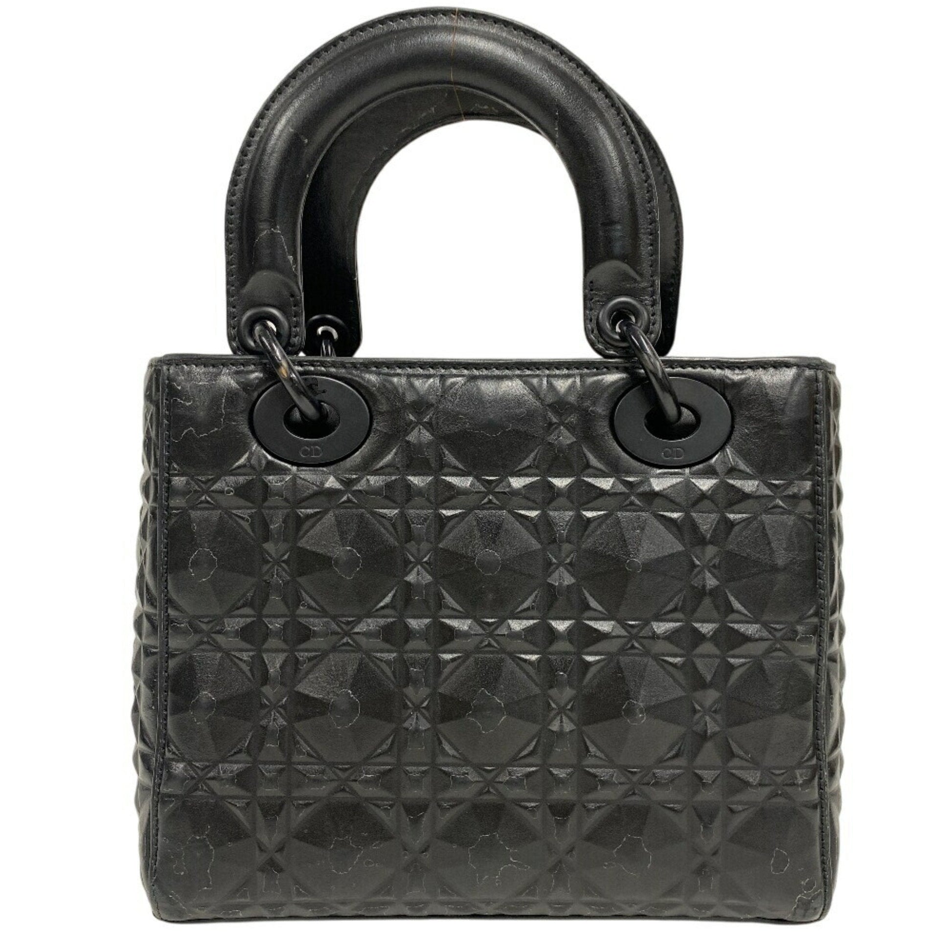 Christian Dior Black Leather Handbag Shoulder Bag  