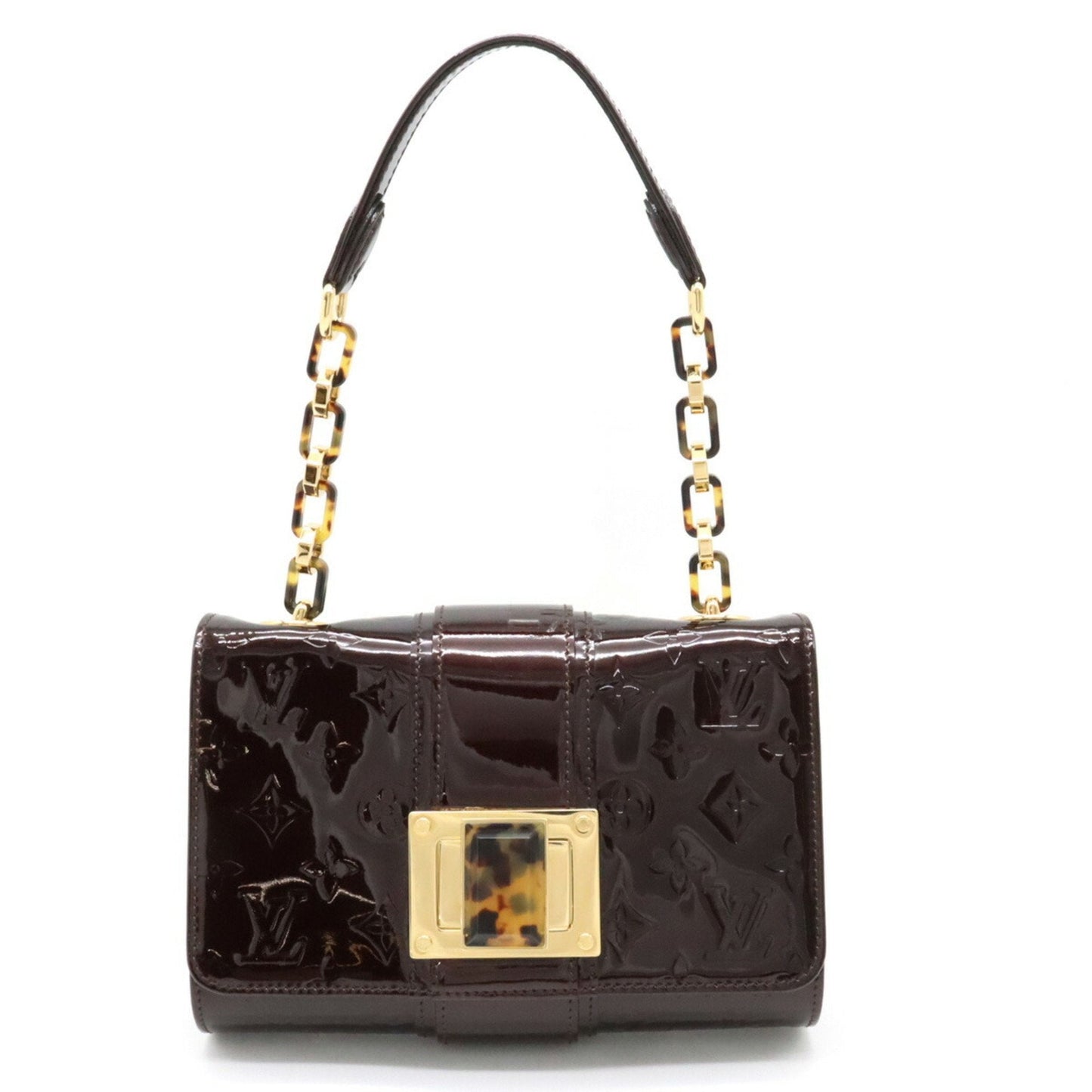 LOUIS VUITTON Monogram Vernis Vermont Avenue Chain Bag One Shoulder Amarant