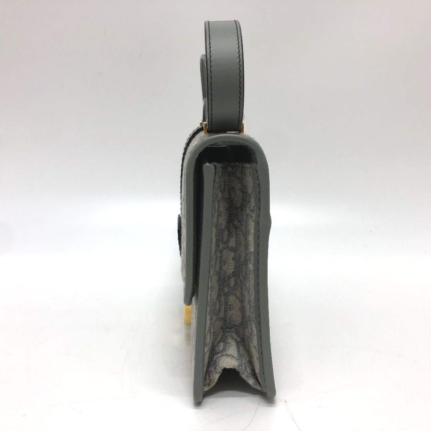 Christian Dior Gray Leather Shoulder Bag  