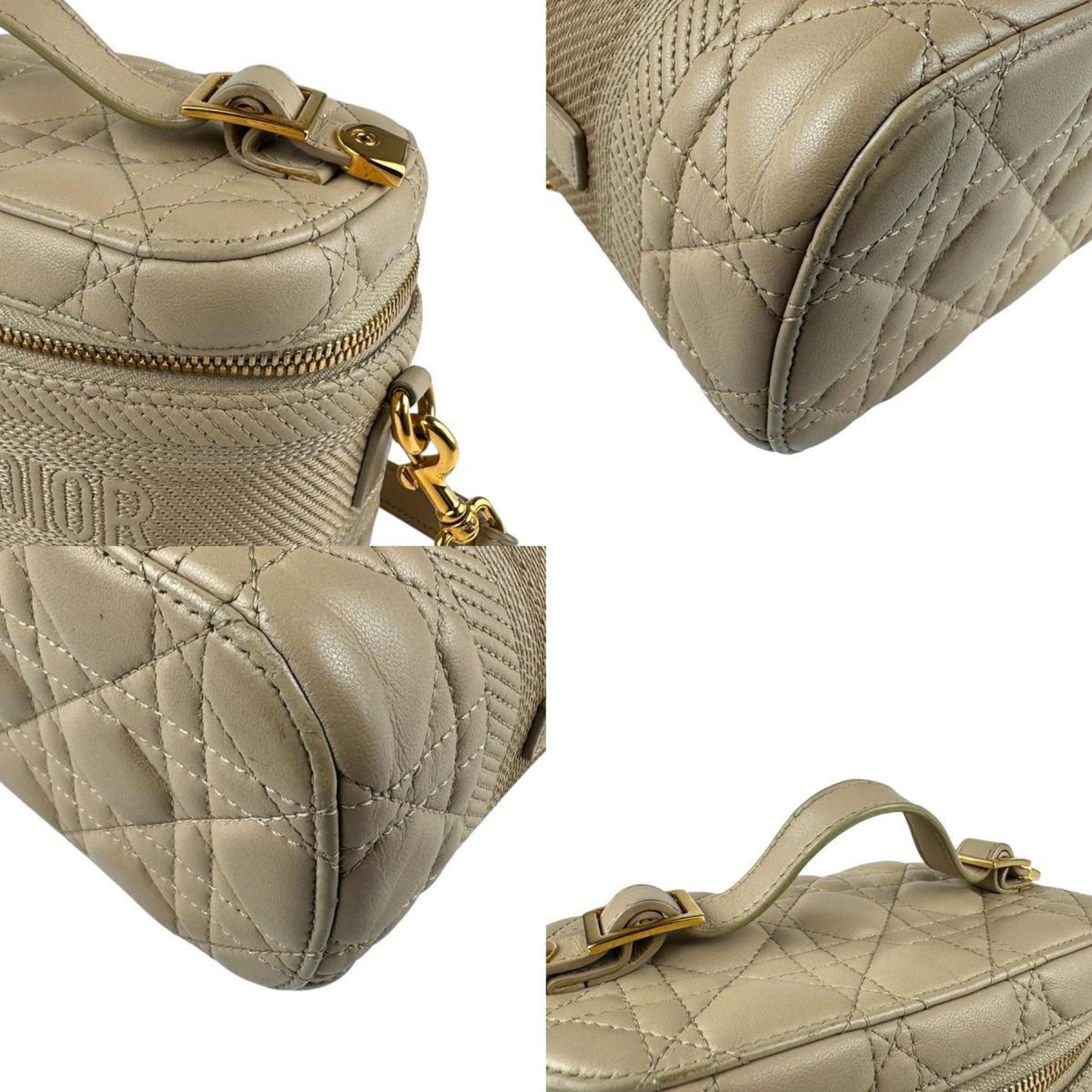 Christian Dior Beige Leather Handbag Shoulder Bag  