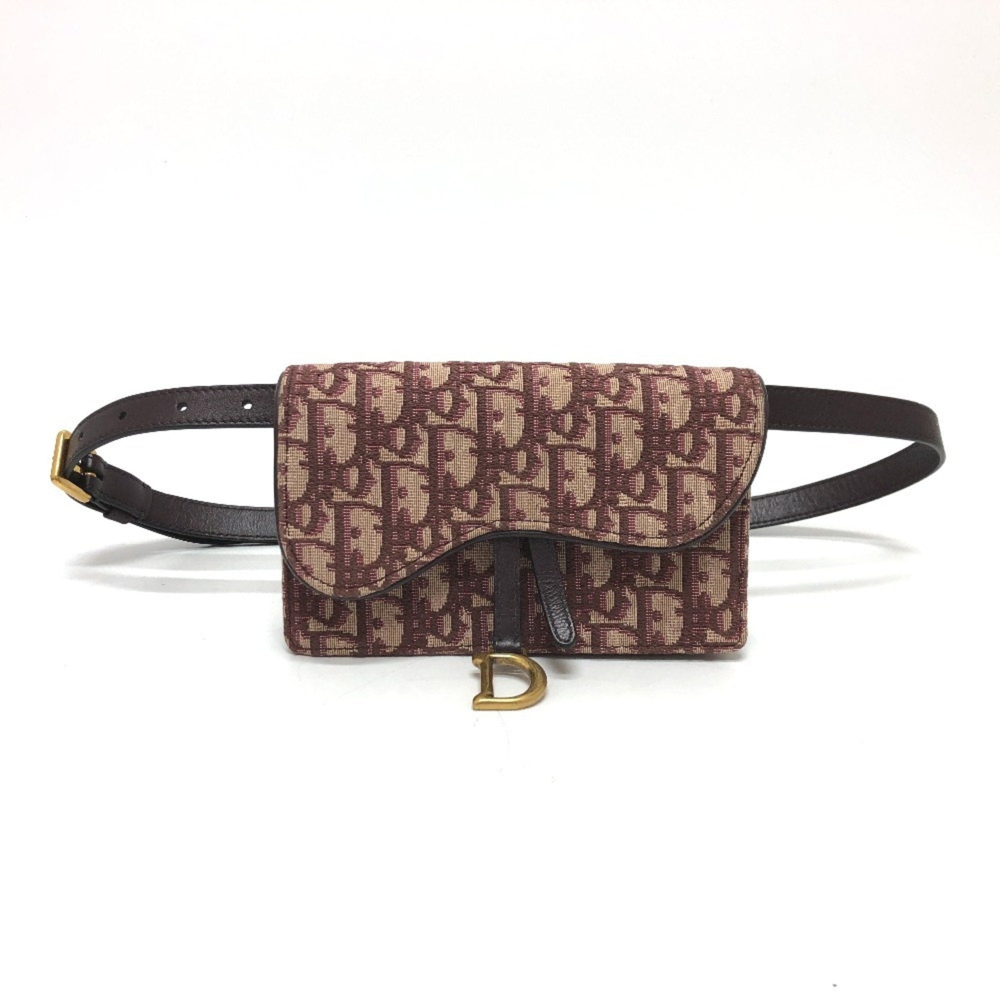Christian Dior Bordeaux Canvas Leather Beach Bag Fanny Pack  