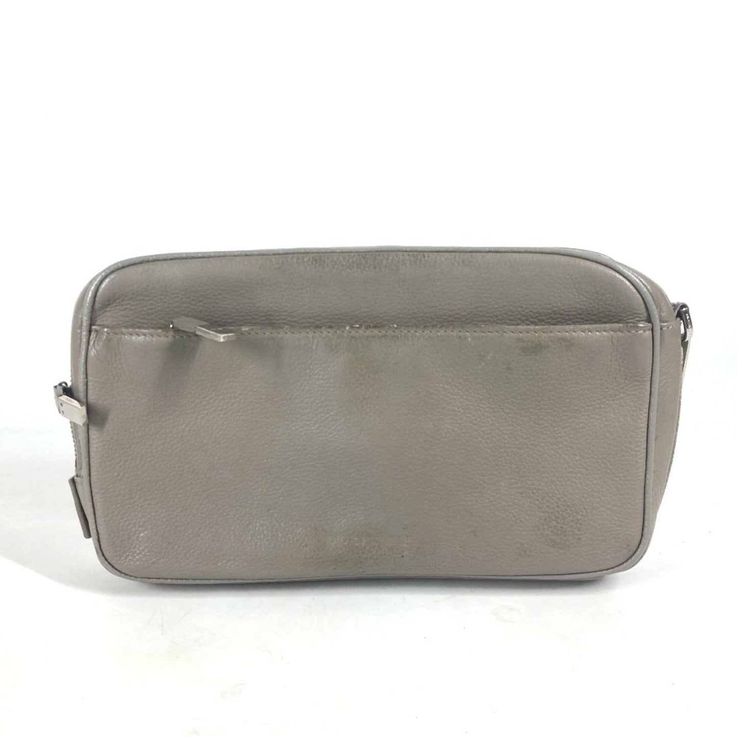 Christian Dior Gray Leather Clutch Bag Pouch  