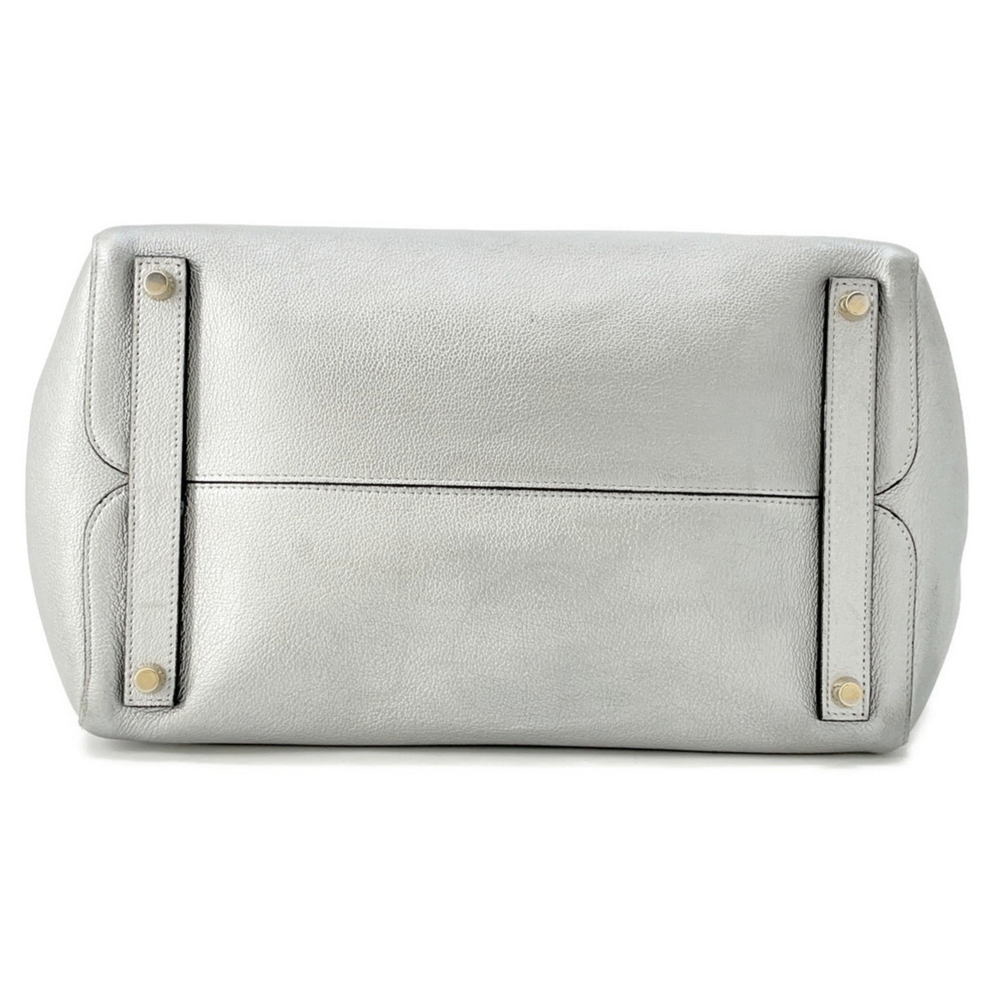 Christian Dior Silver Leather Handbag Shoulder Bag  