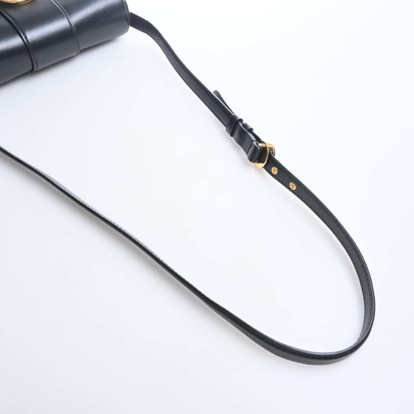 LOUIS VUITTON Leather LV Pont Neuf Shoulder Bag M55948 Black Ladies