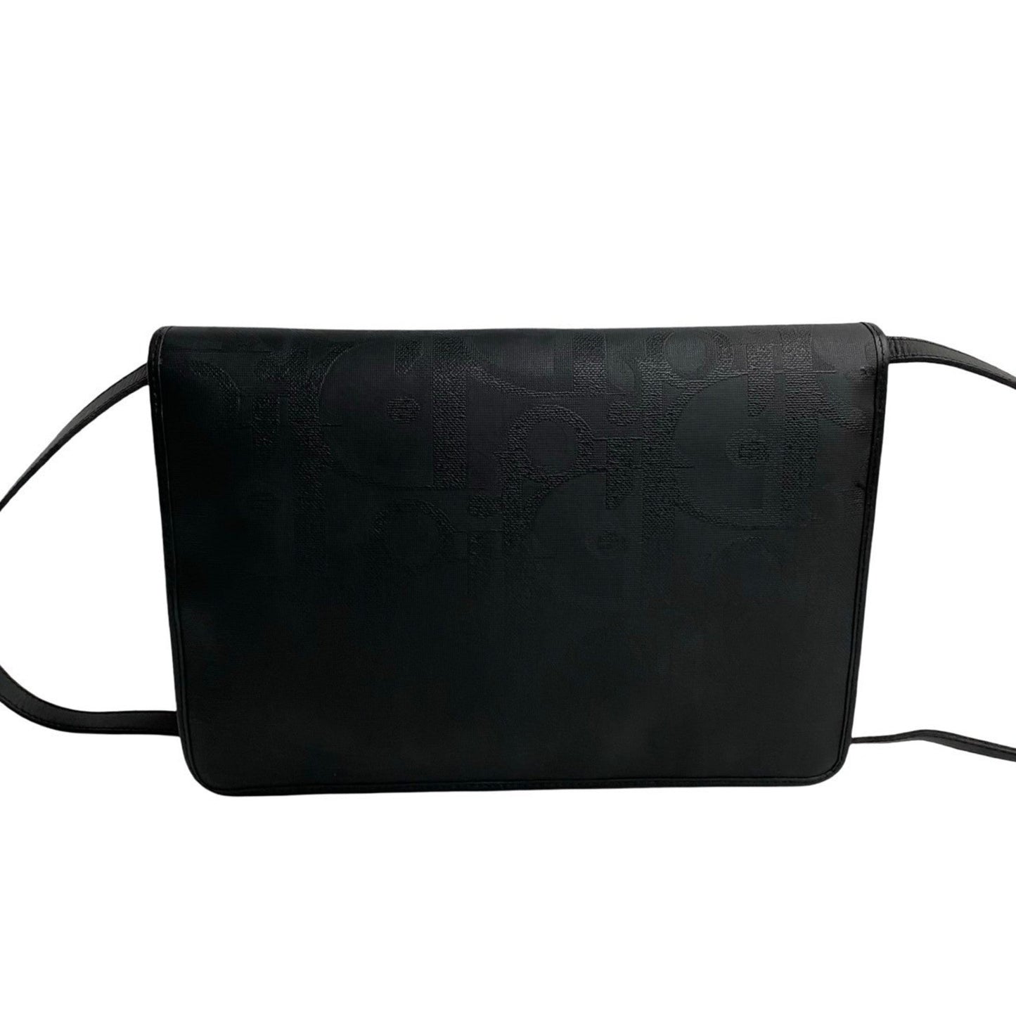 Christian Dior Black Leather Pvc Pochette Shoulder Bag  