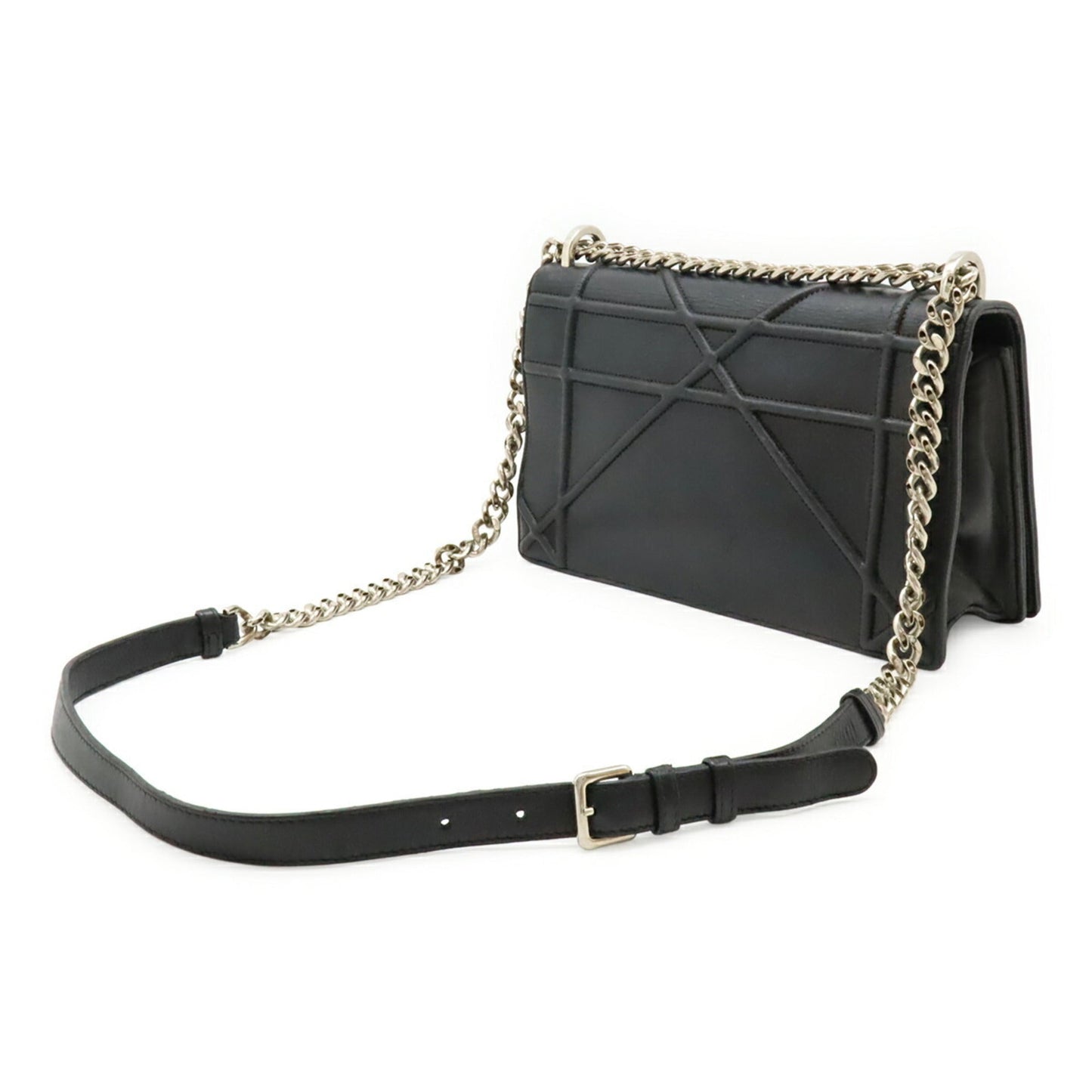 Christian Dior Black Leather Clutch Bag Shoulder Bag  