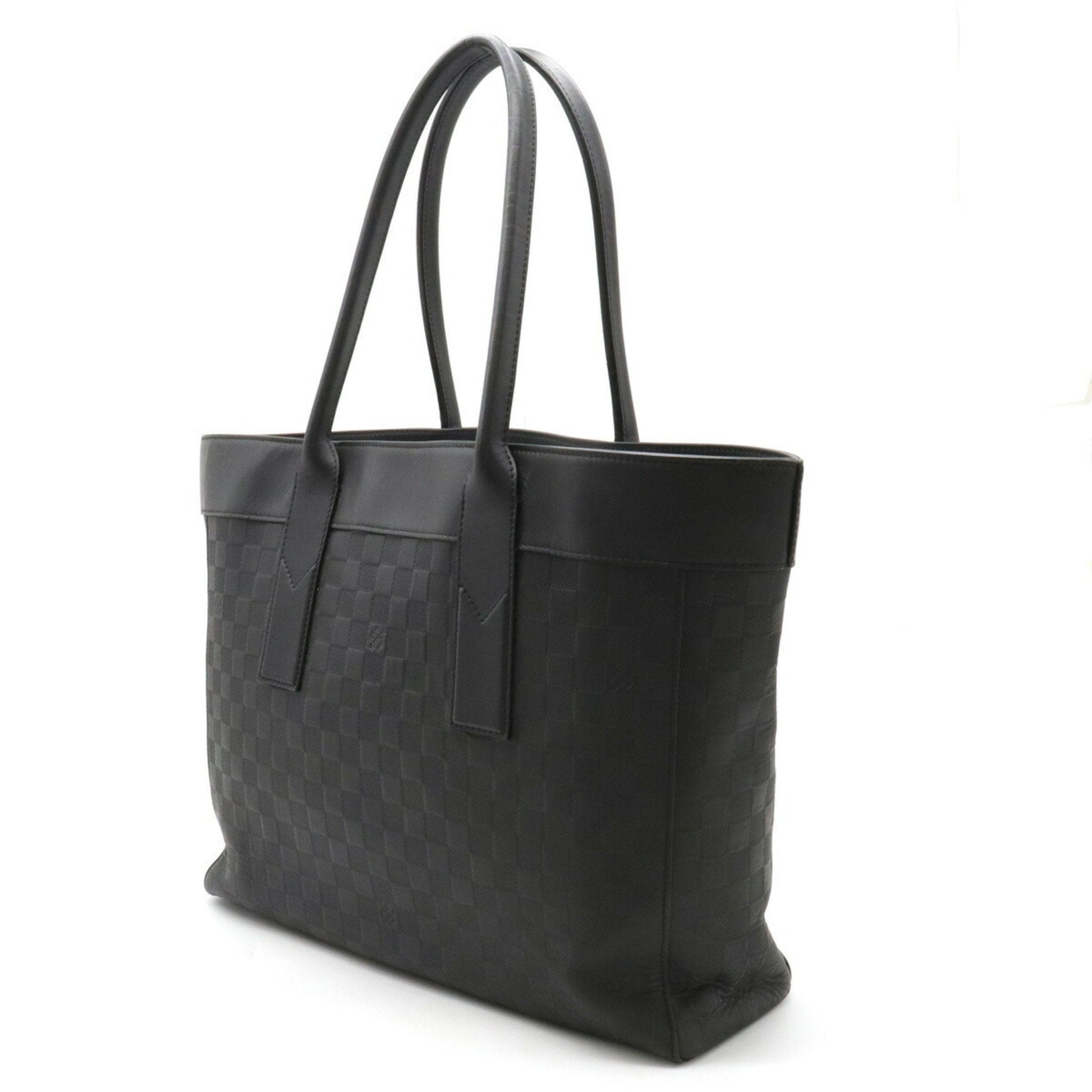LOUIS VUITTON Damier Infini Cava Voyage Tote Bag Shoulder Leather Onyx Black
