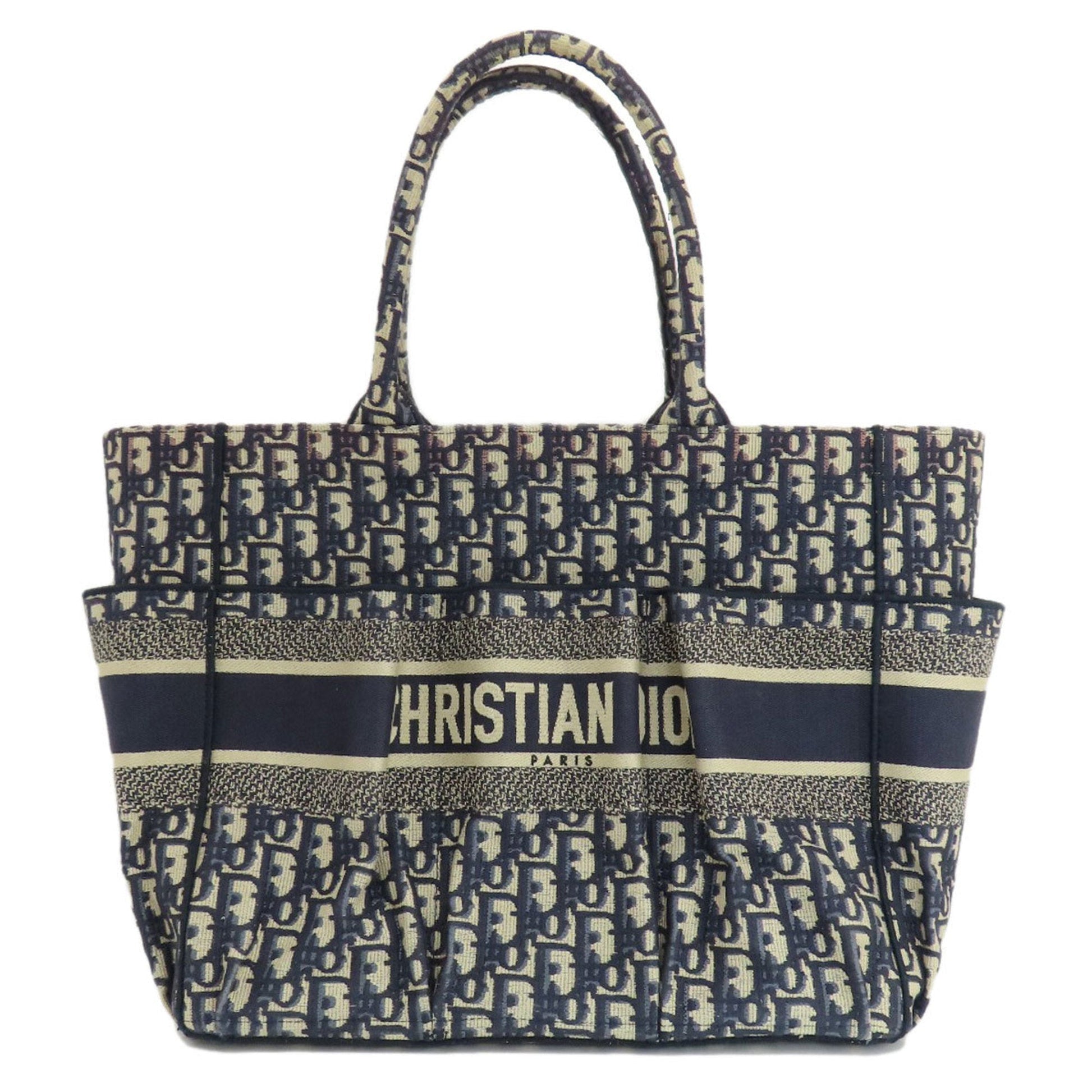 Christian Dior Navy Canvas Tote Bag  