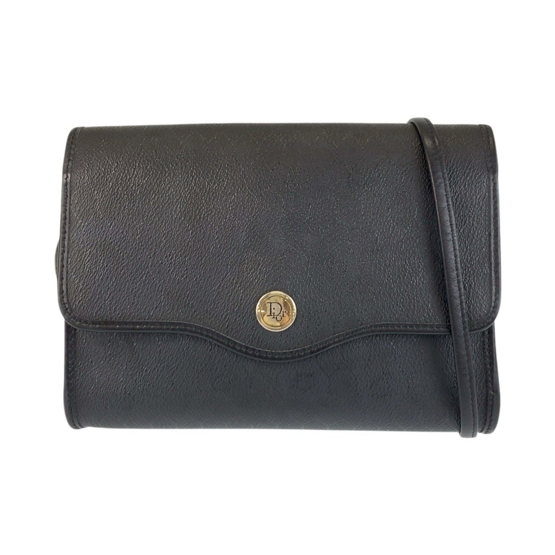 Christian Dior Black Pvc Leather Shoulder Bag  