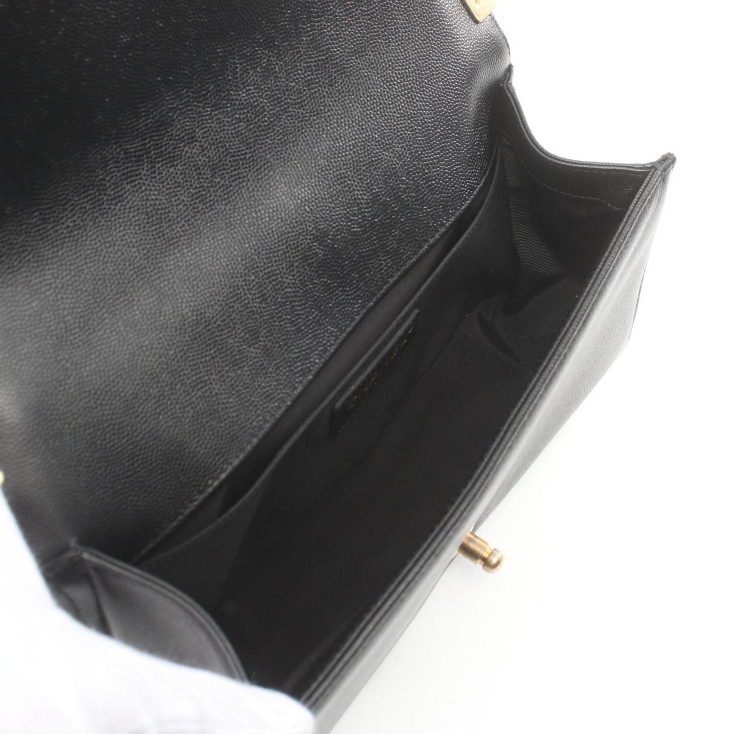CHANEL Boy Chanel Shoulder Bag Caviar Skin Women s Black