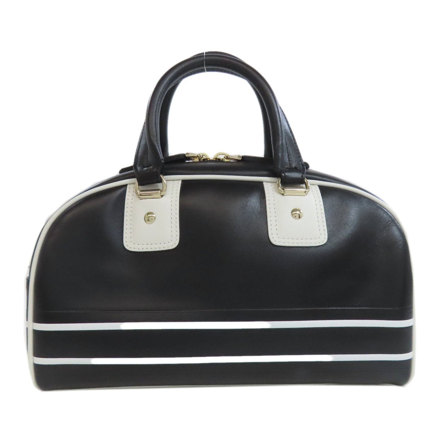 Christian Dior Black White Leather Handbag  