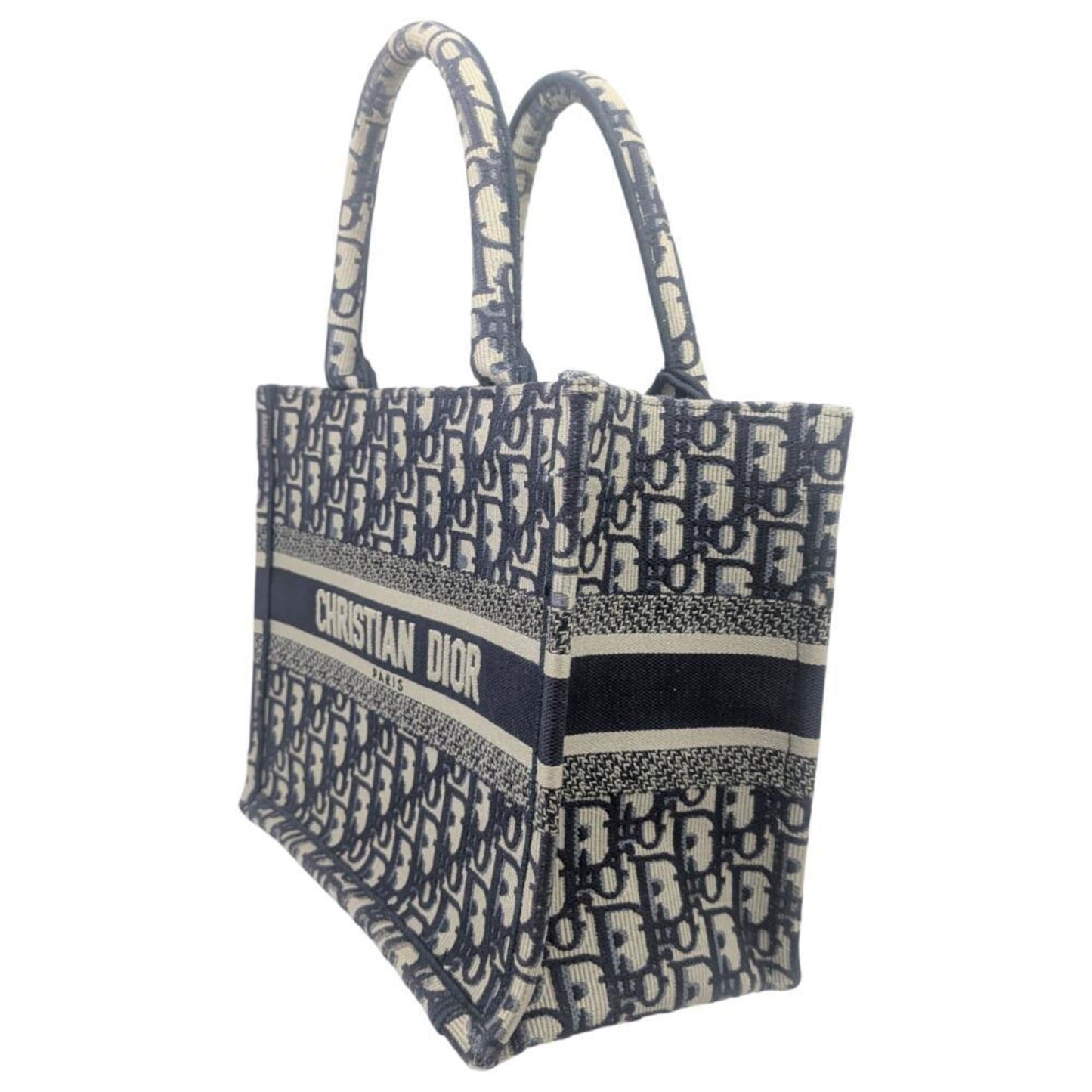 Christian Dior Navy Canvas Handbag Tote Bag  