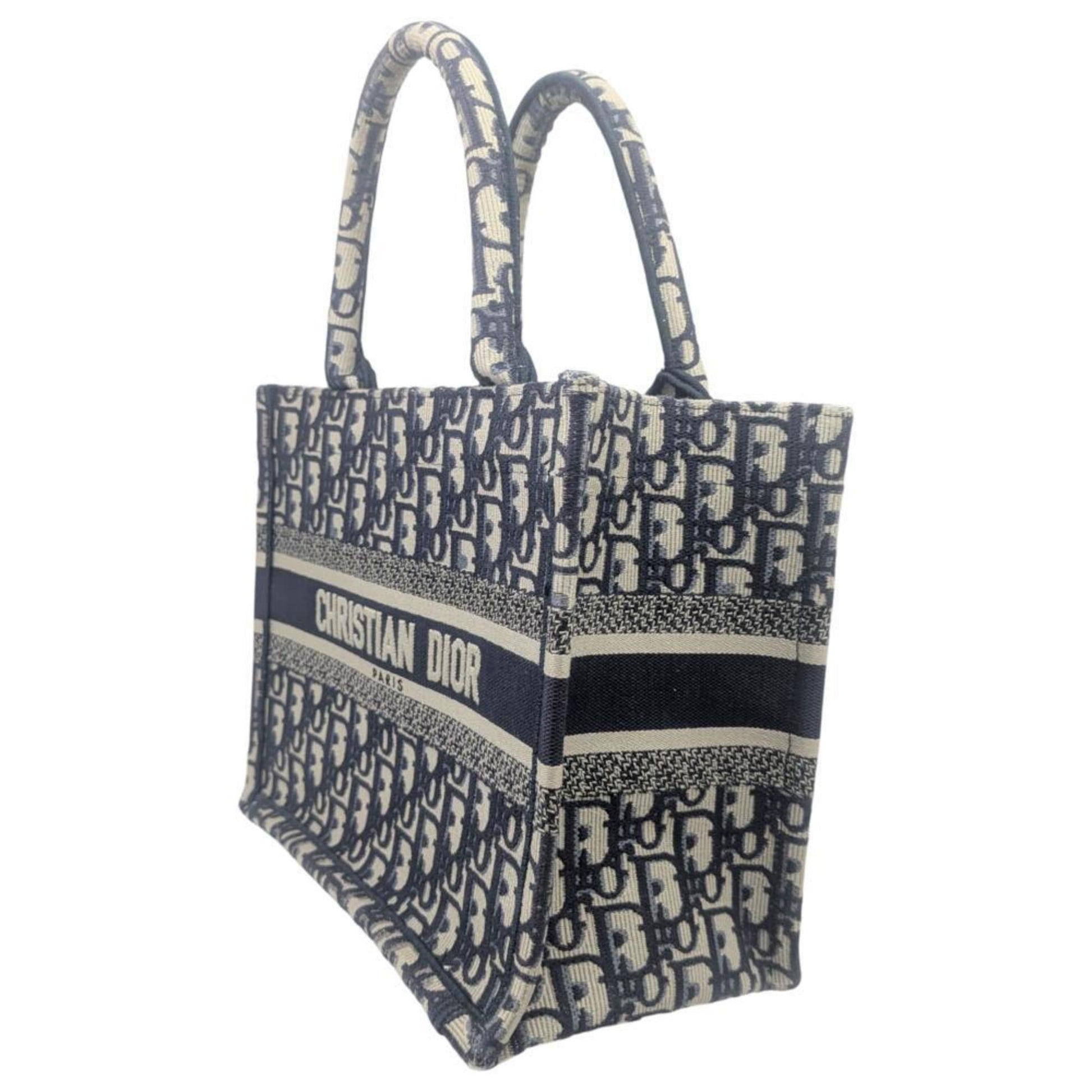 Christian Dior Navy Canvas Handbag Tote Bag  