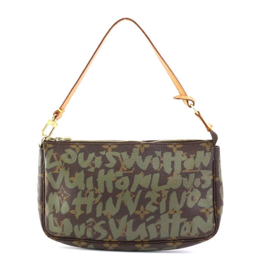 LOUIS VUITTON Handbag Accessory Pouch Monogram Graffiti Pochette Canvas Brown/Khaki Ladies M45484