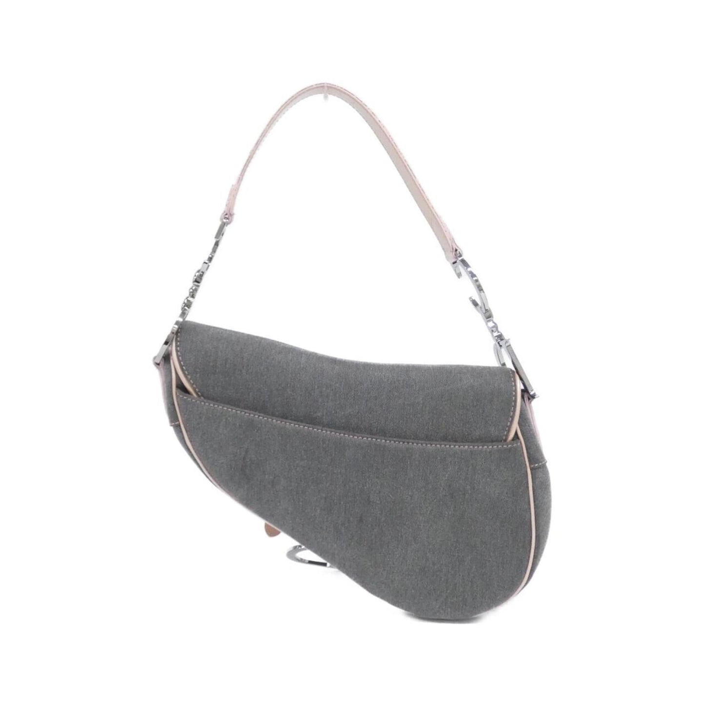 Christian Dior Gray Pink Denim Shoulder Bag  