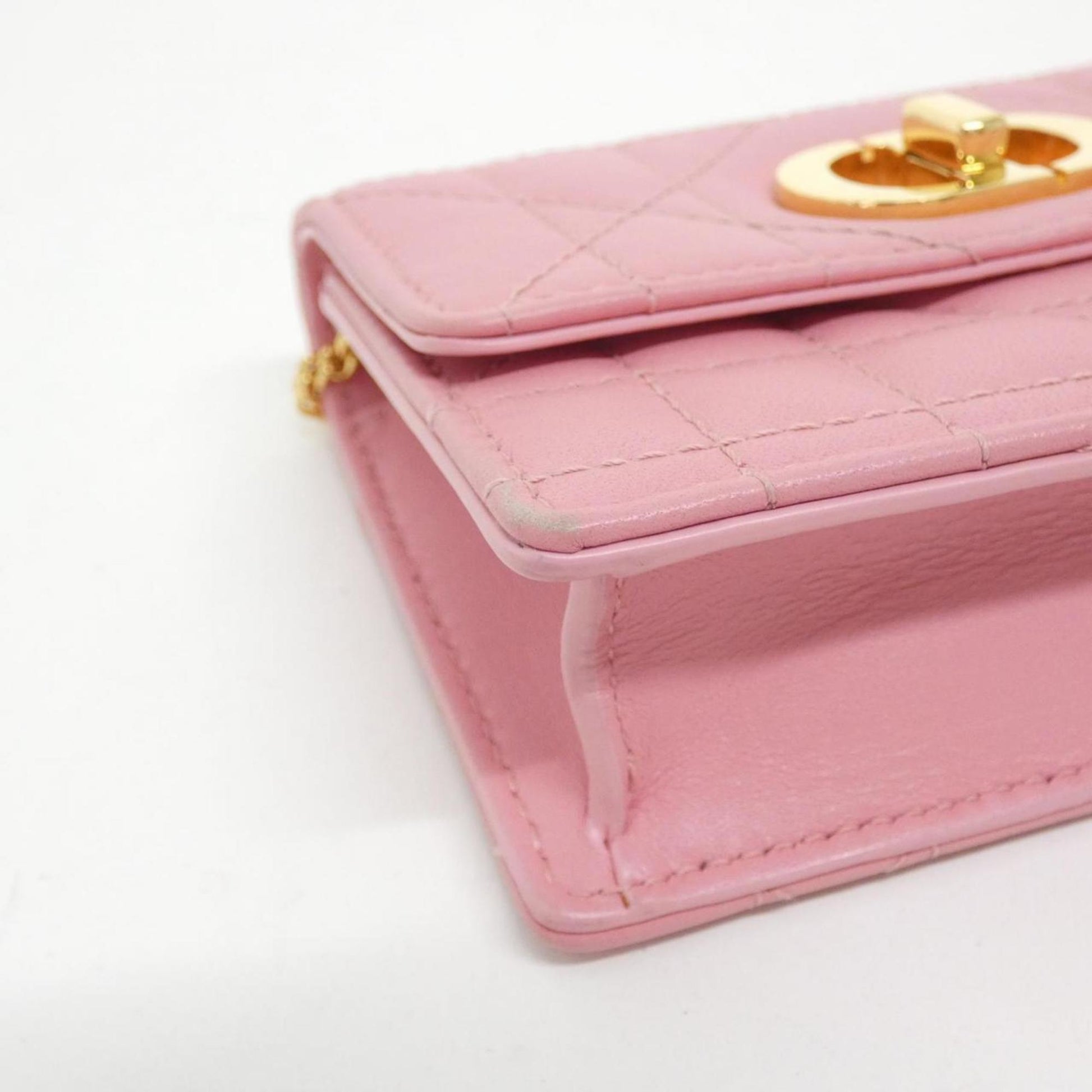 Christian Dior Pink Leather Shoulder Bag  