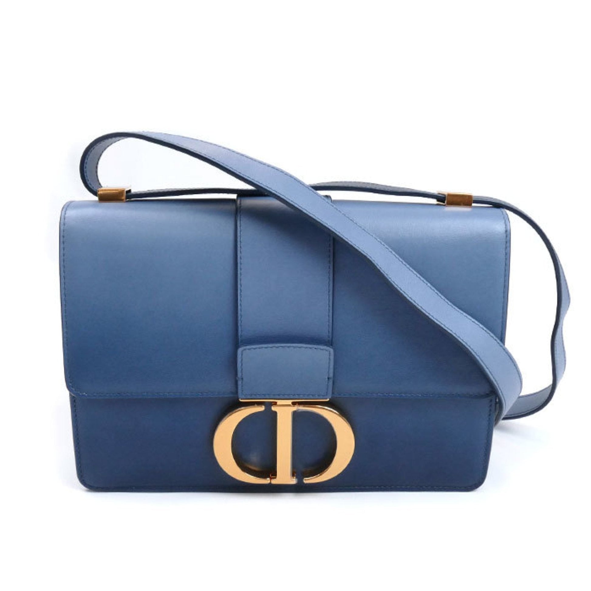 Christian Dior Blue Leather Shoulder Bag  