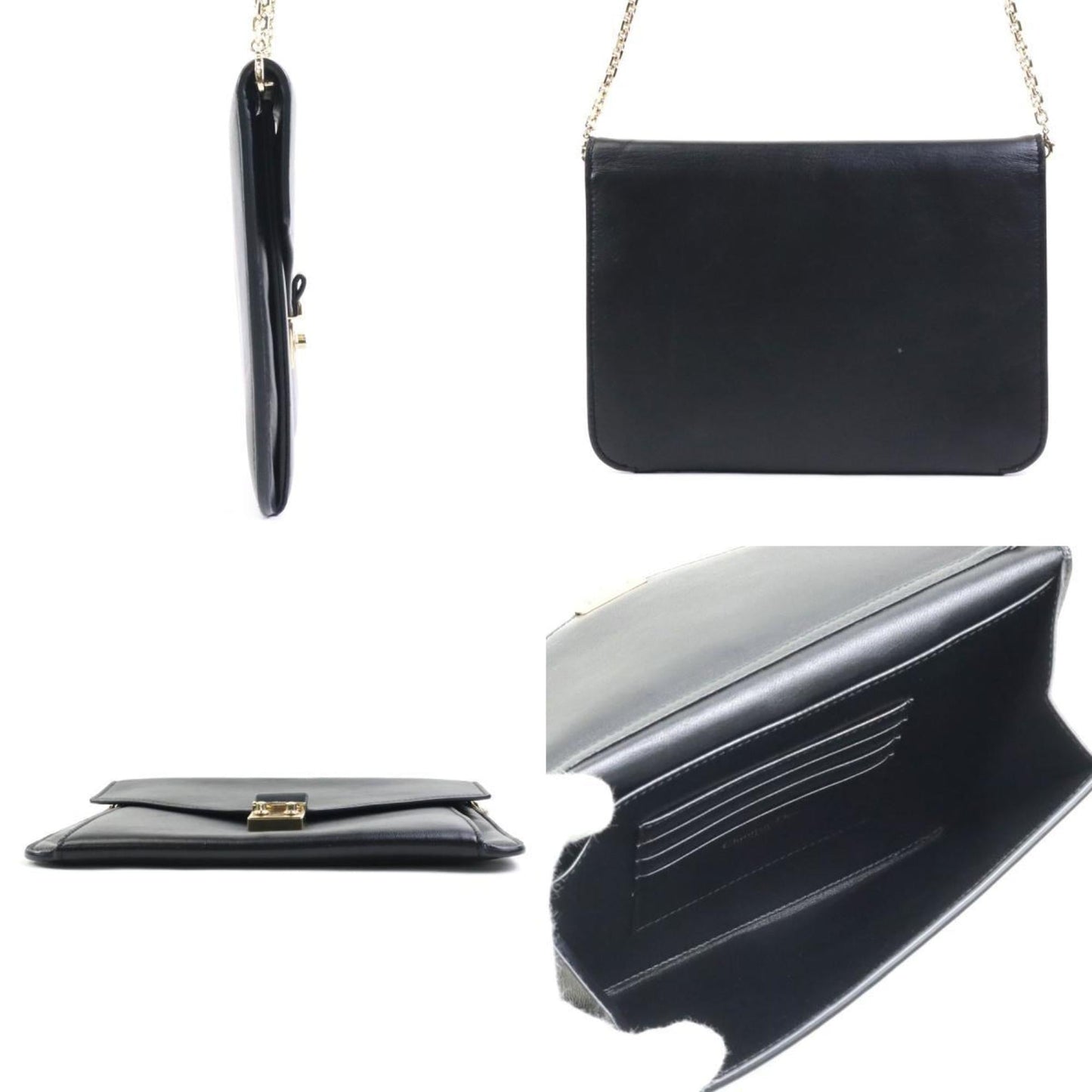 Christian Dior Black Leather Clutch Bag  