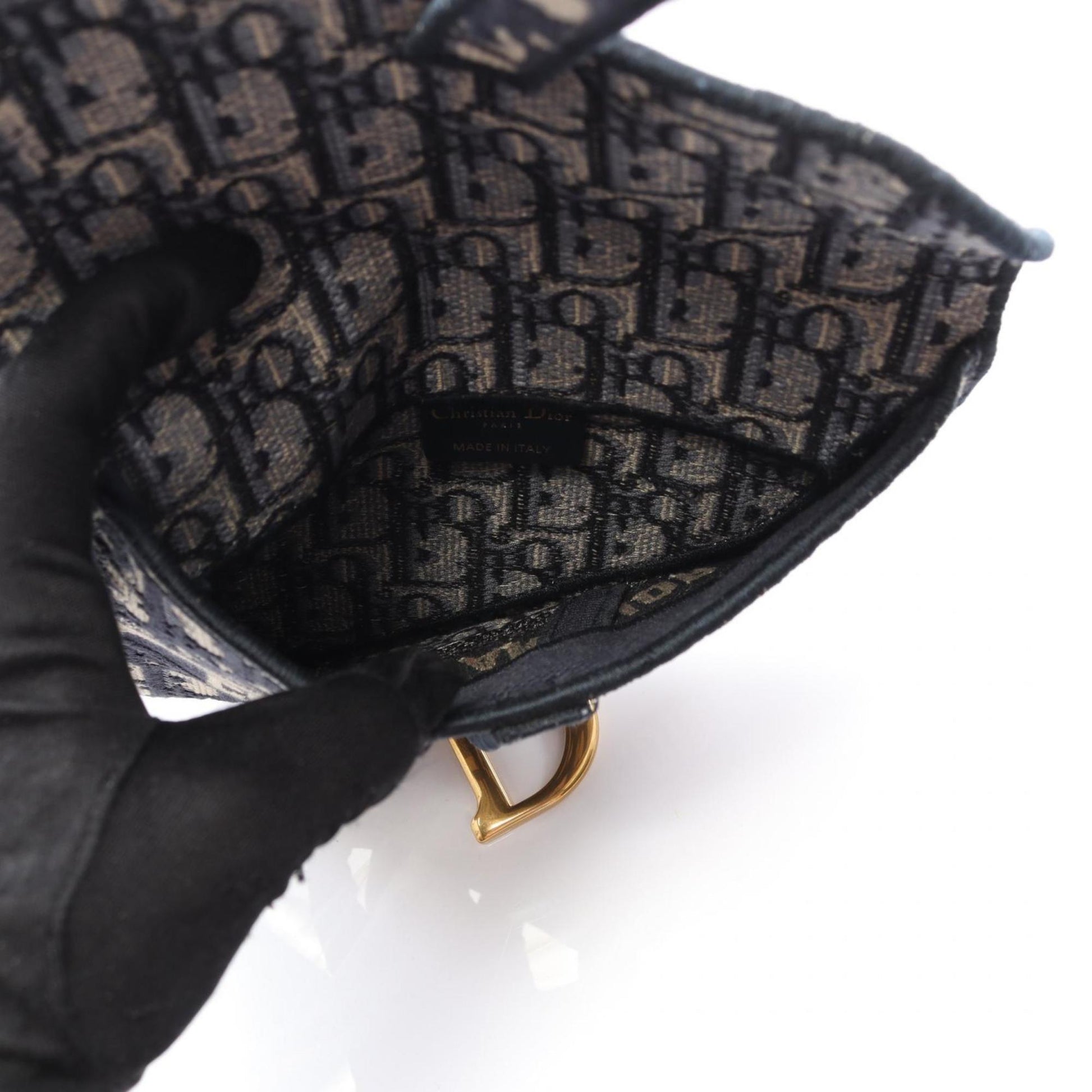 Christian Dior Beige Navy Canvas Fanny Pack Saddle Bag  