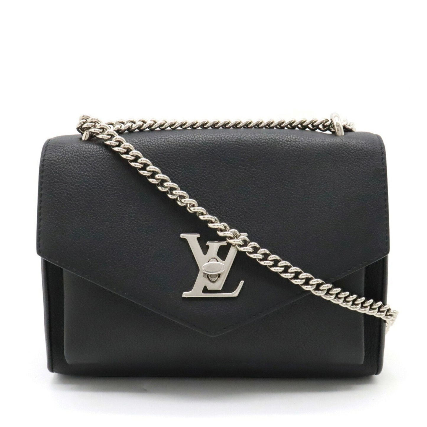 LOUIS VUITTON My Lock Me Chain Shoulder Bag Leather Noir Black
