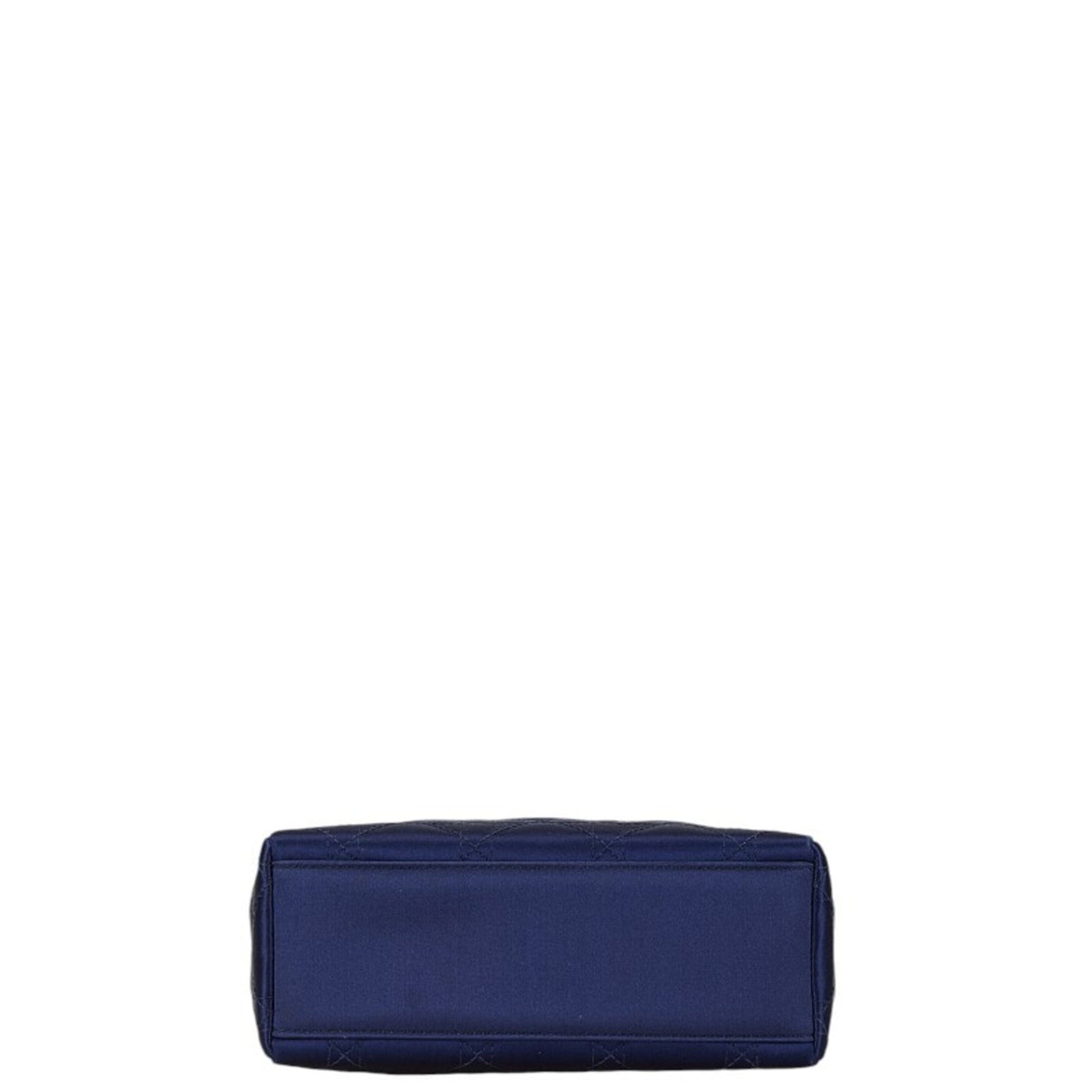 Christian Dior Navy Satin Plastic Handbag  