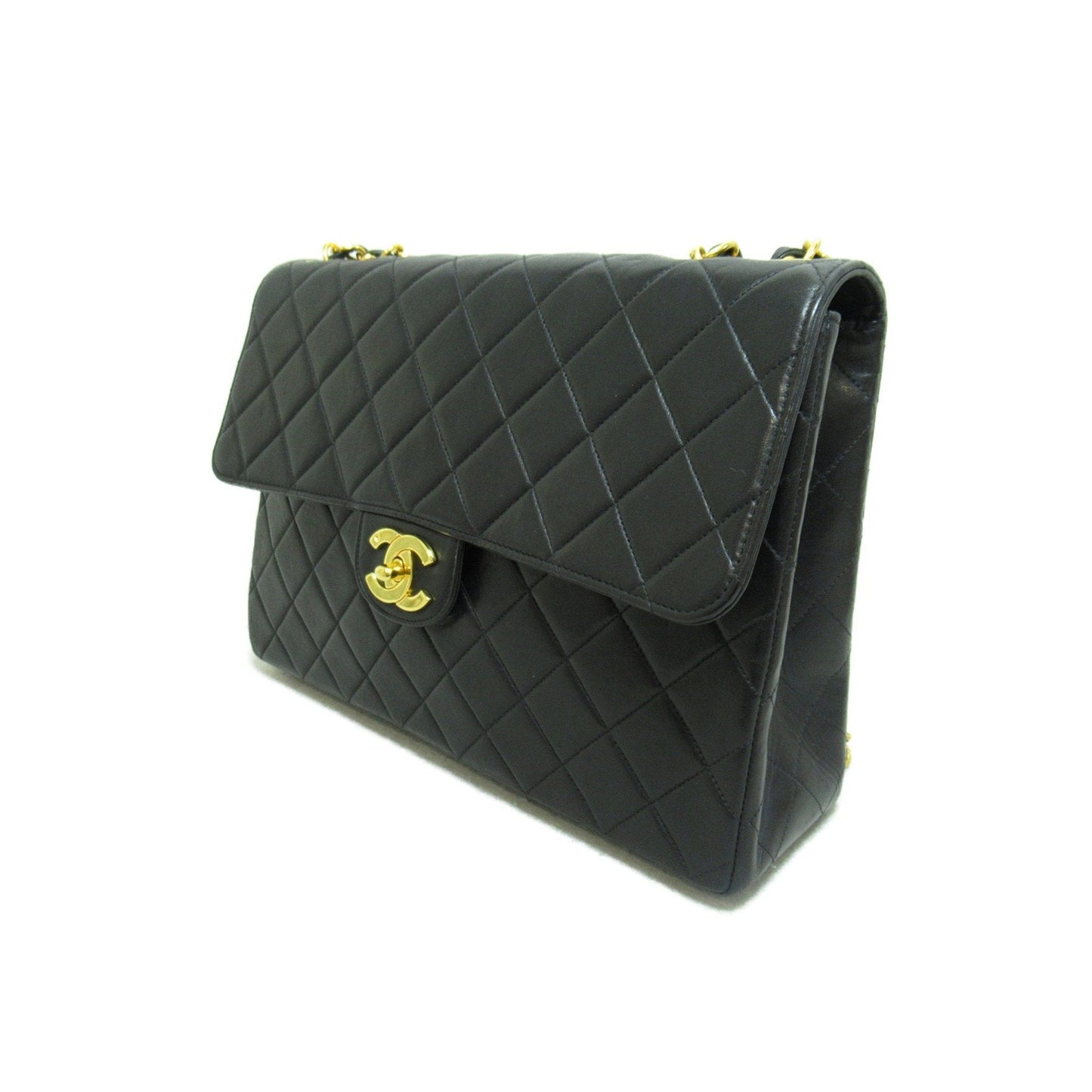 CHANEL Big Matelasse ChainShoulder Bag Black Lambskin sheep leather