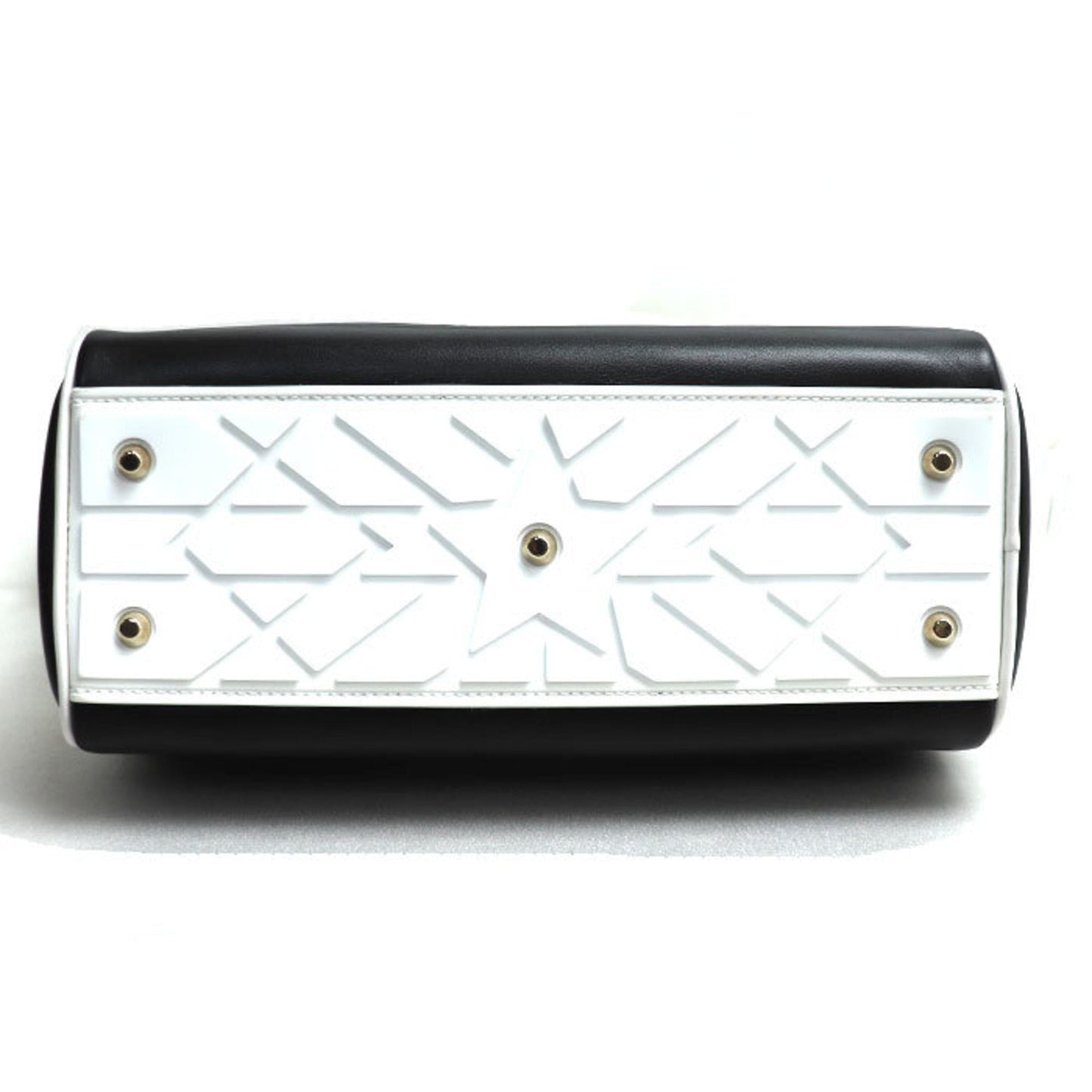 Christian Dior Black White Leather Shoulder Bag  