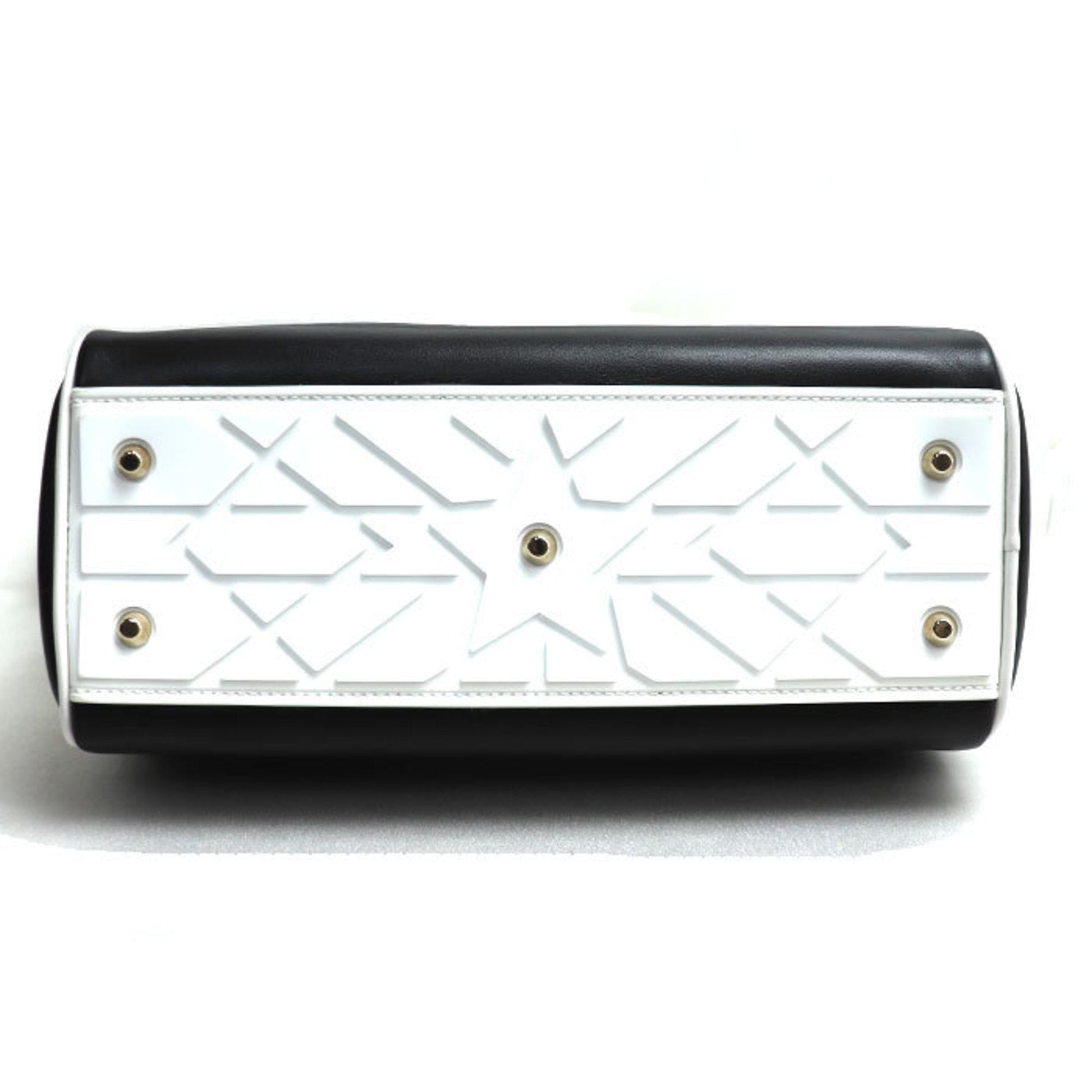 Christian Dior Black White Leather Shoulder Bag  