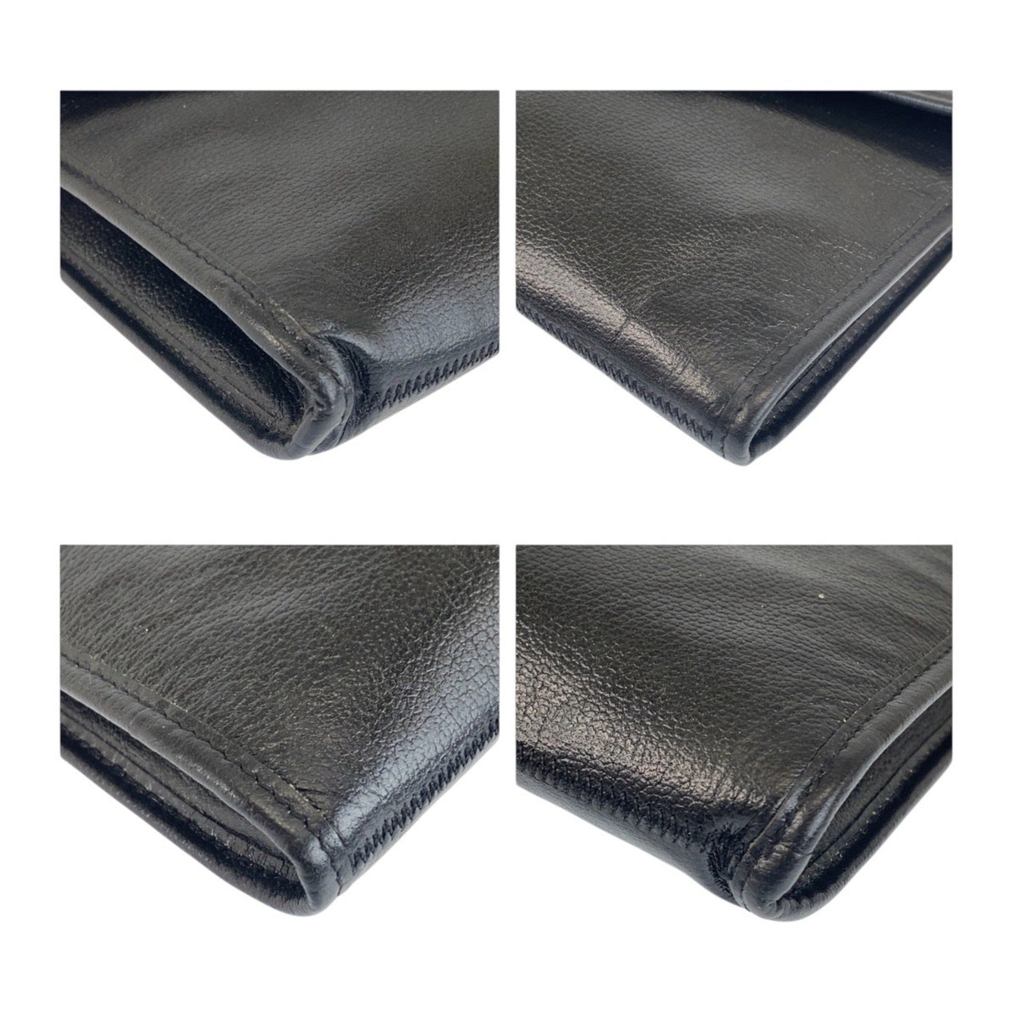 Christian Dior Black Leather Clutch Bag Shoulder Bag  