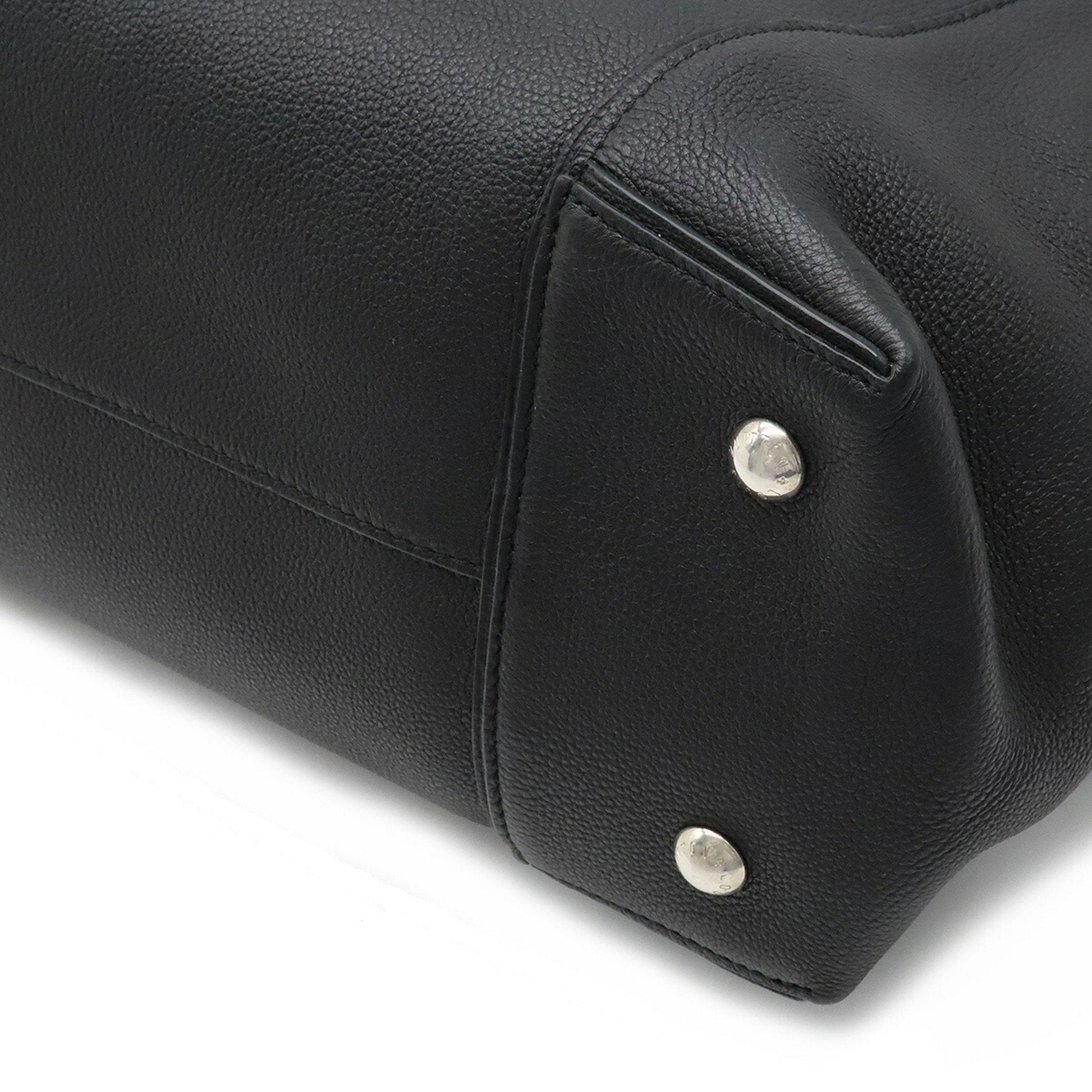 LOUIS VUITTON Parnasea Lockit MM Tote Bag Shoulder Vaux Casimir Leather Noir Black