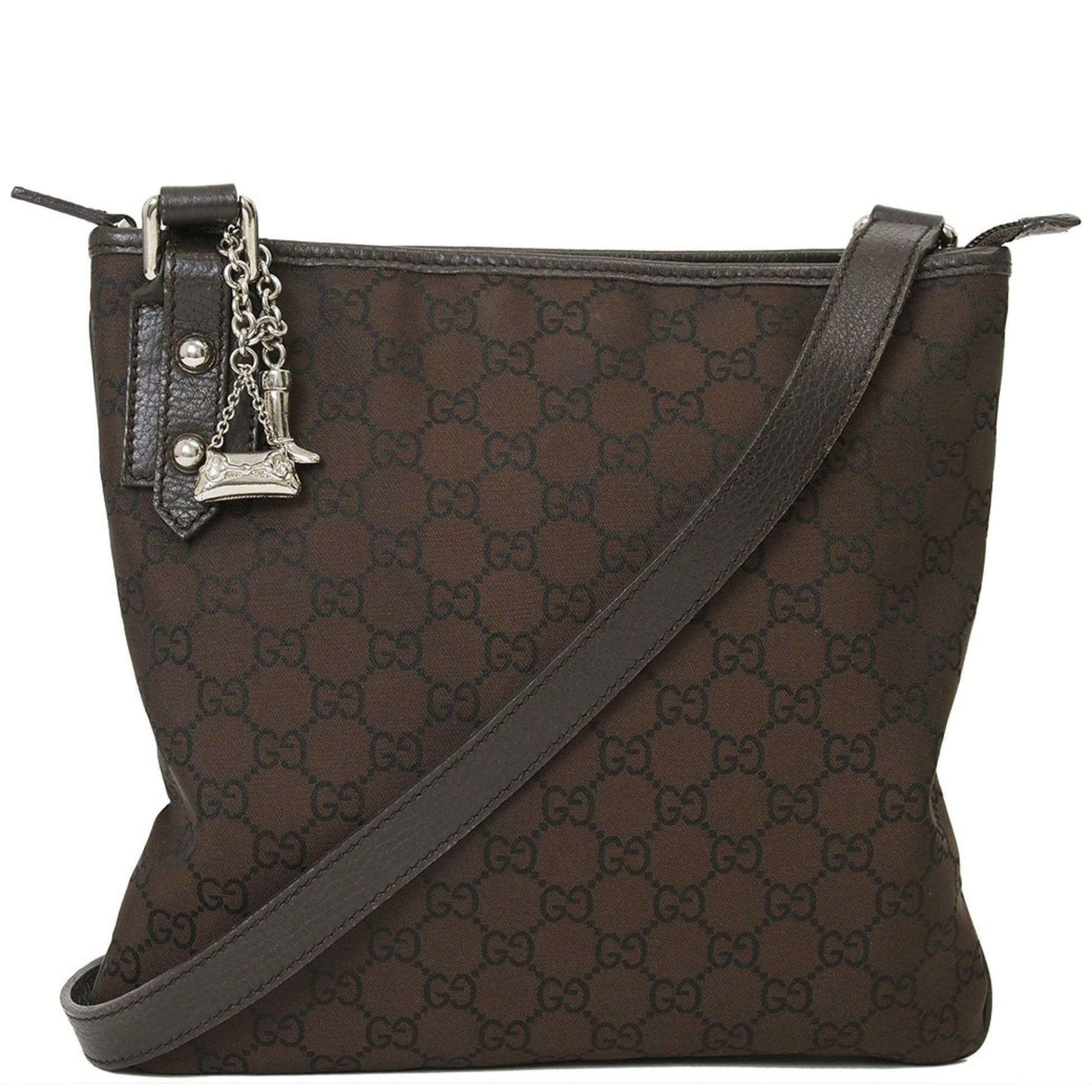 Gucci Nylon Leather Shoulder Bag