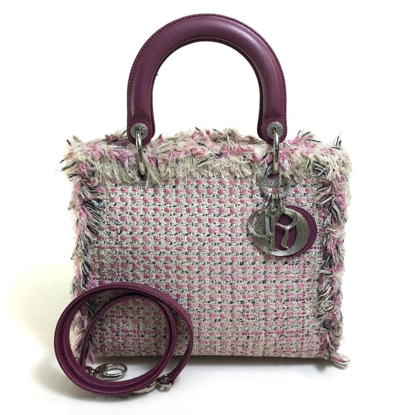 Christian Dior Pink Tweed Handbag  