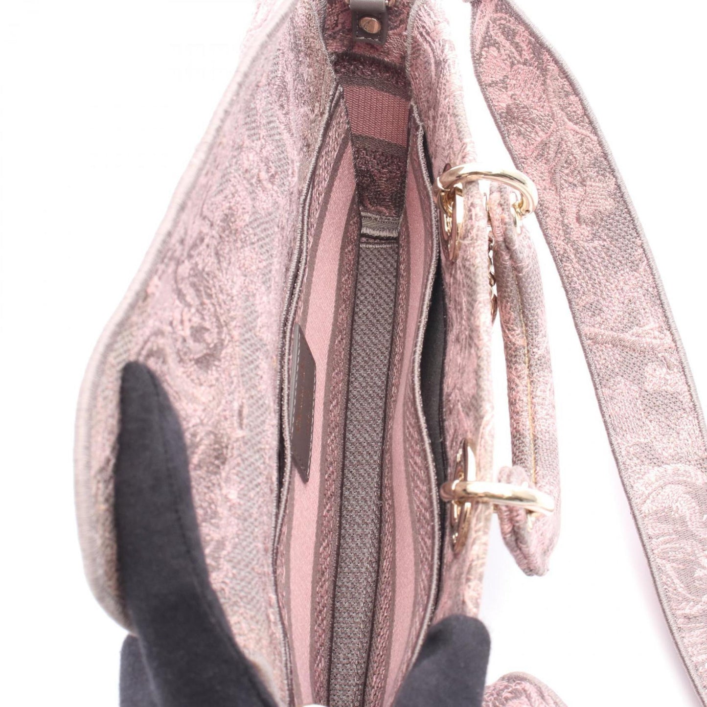 Christian Dior Gray Pink Canvas Handbag  