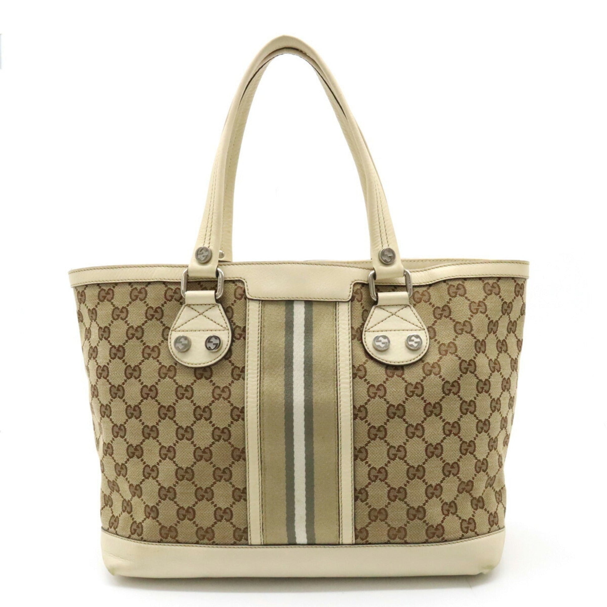 Gucci Leather Canvas Tote