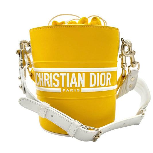 Christian Dior Yellow Leather Handbag Shoulder Bag  