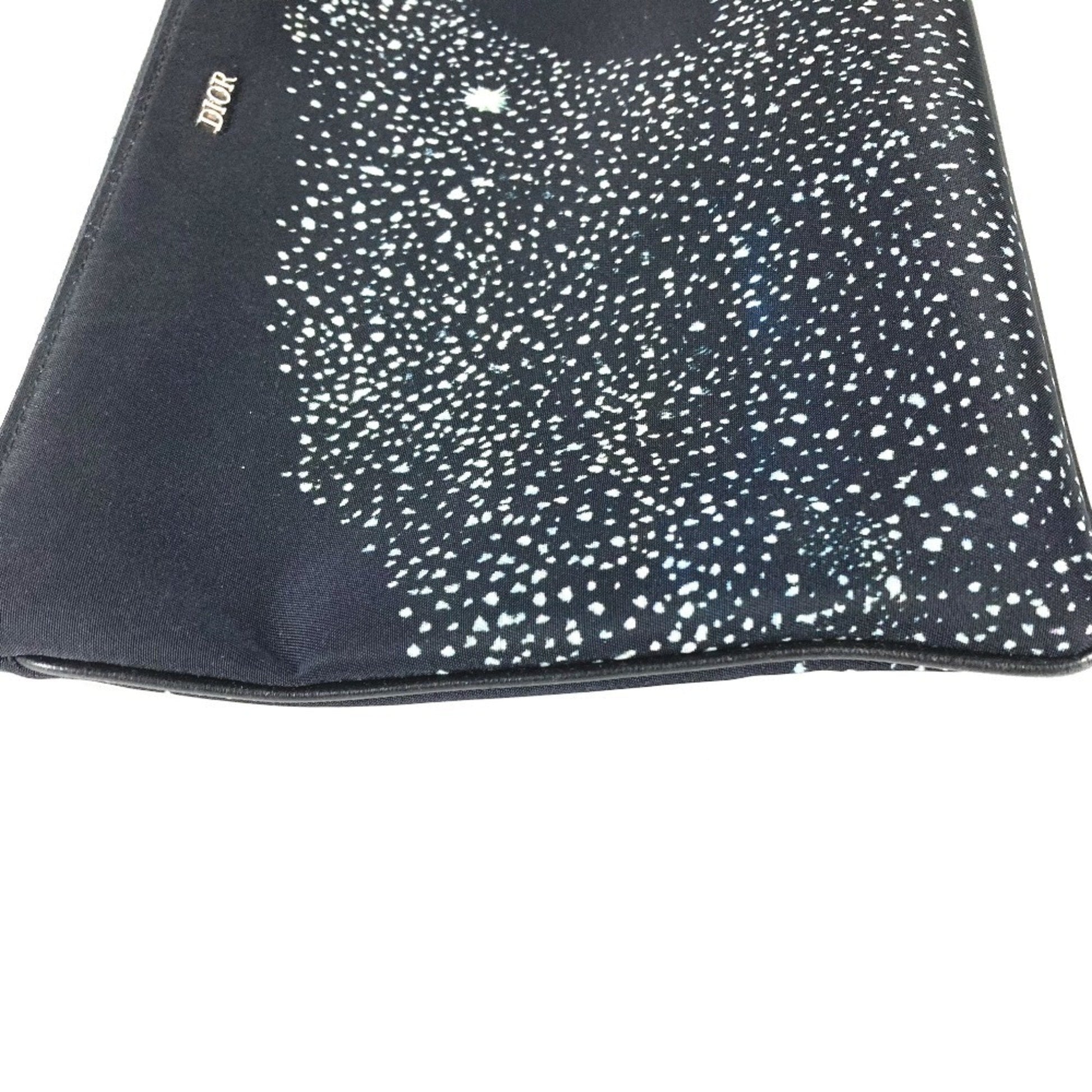 Christian Dior Black Nylon Clutch Bag Pouch  