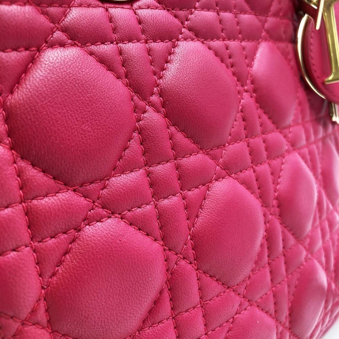 Christian Dior Pink Leather Handbag Shoulder Bag  