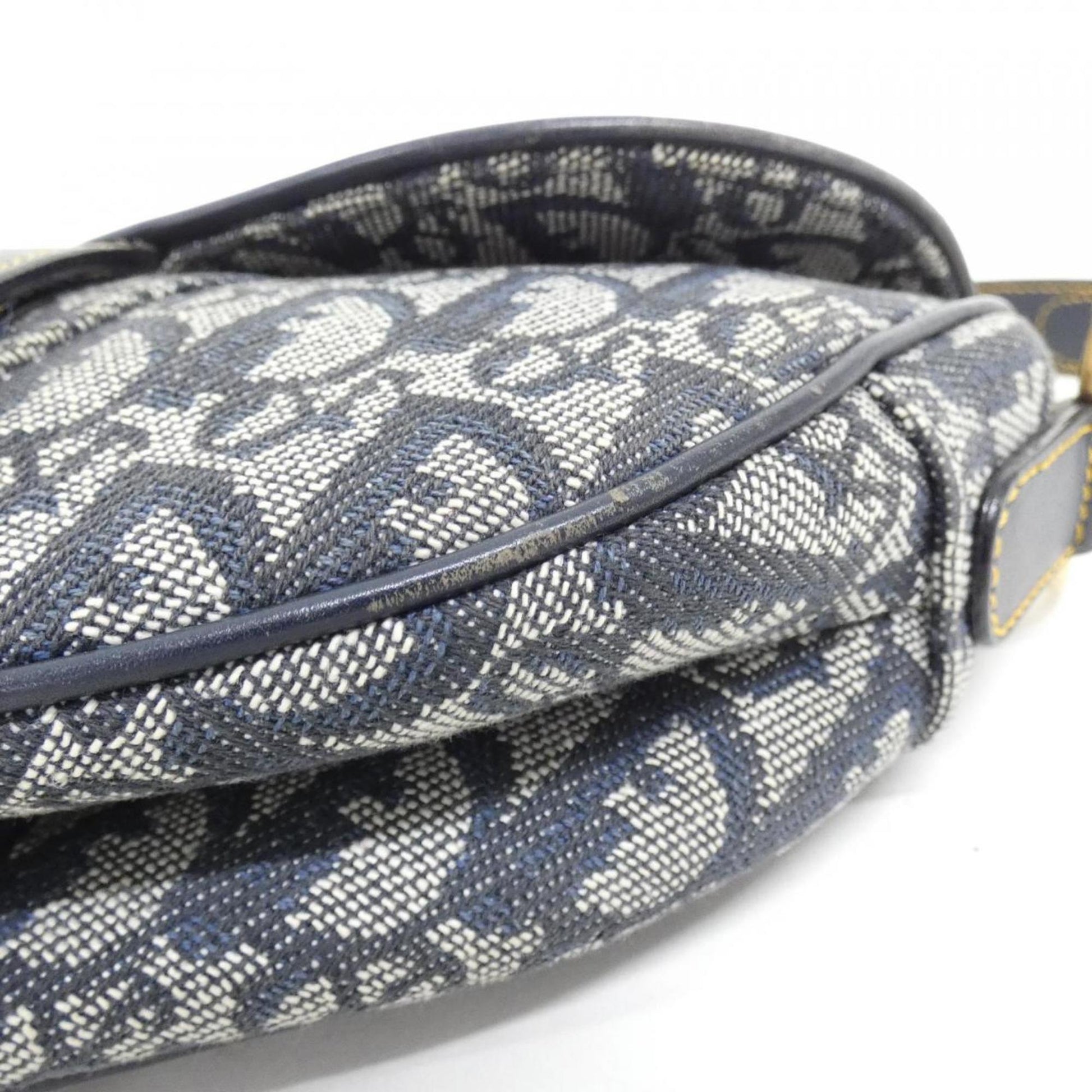 Christian Dior Blue Canvas Shoulder Bag  