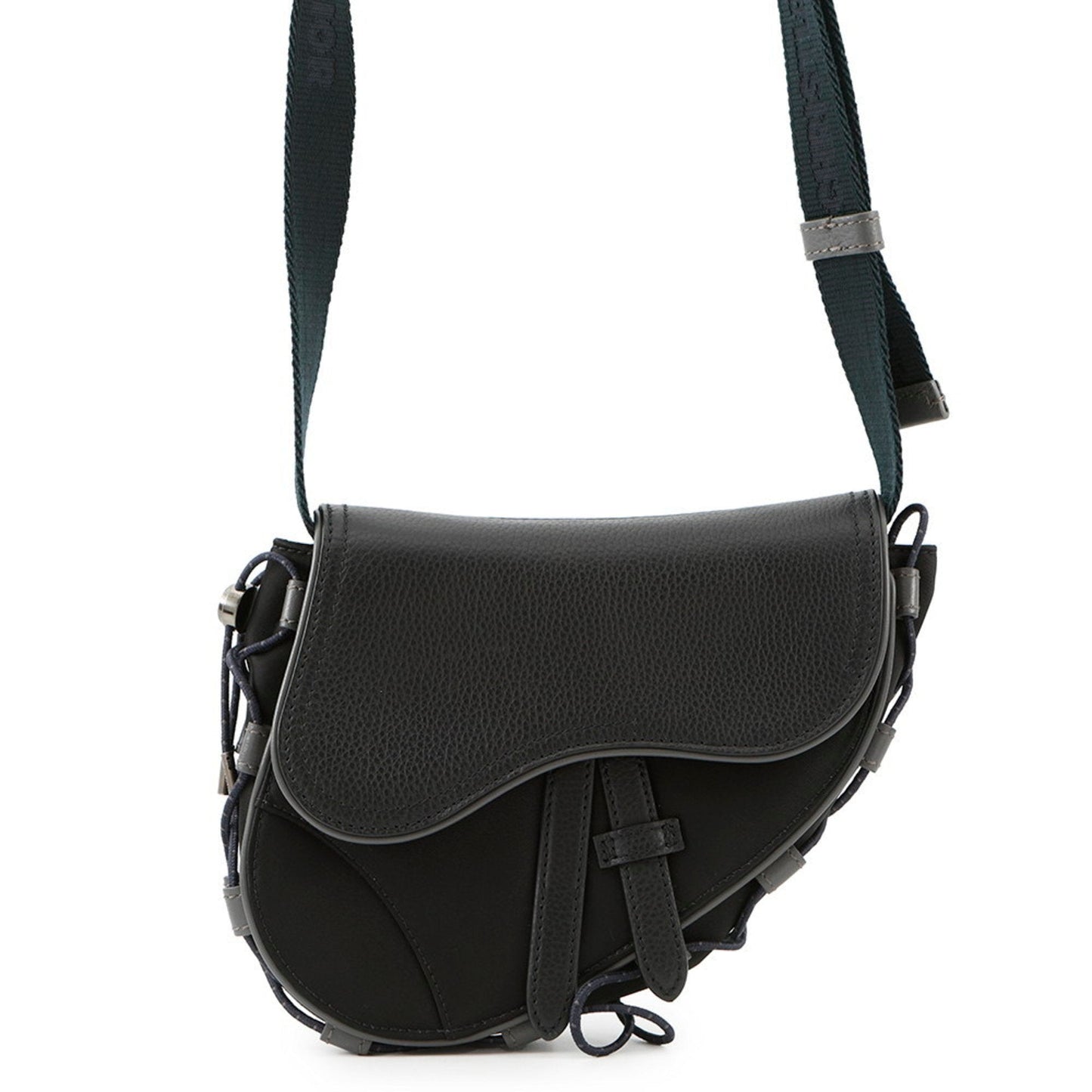 Christian Dior Black Fabric Leather Shoulder Bag  