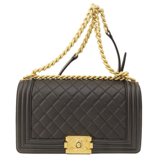 Chanel Boy Chain Shoulder Bag Caviar Skin Women s CHANEL
