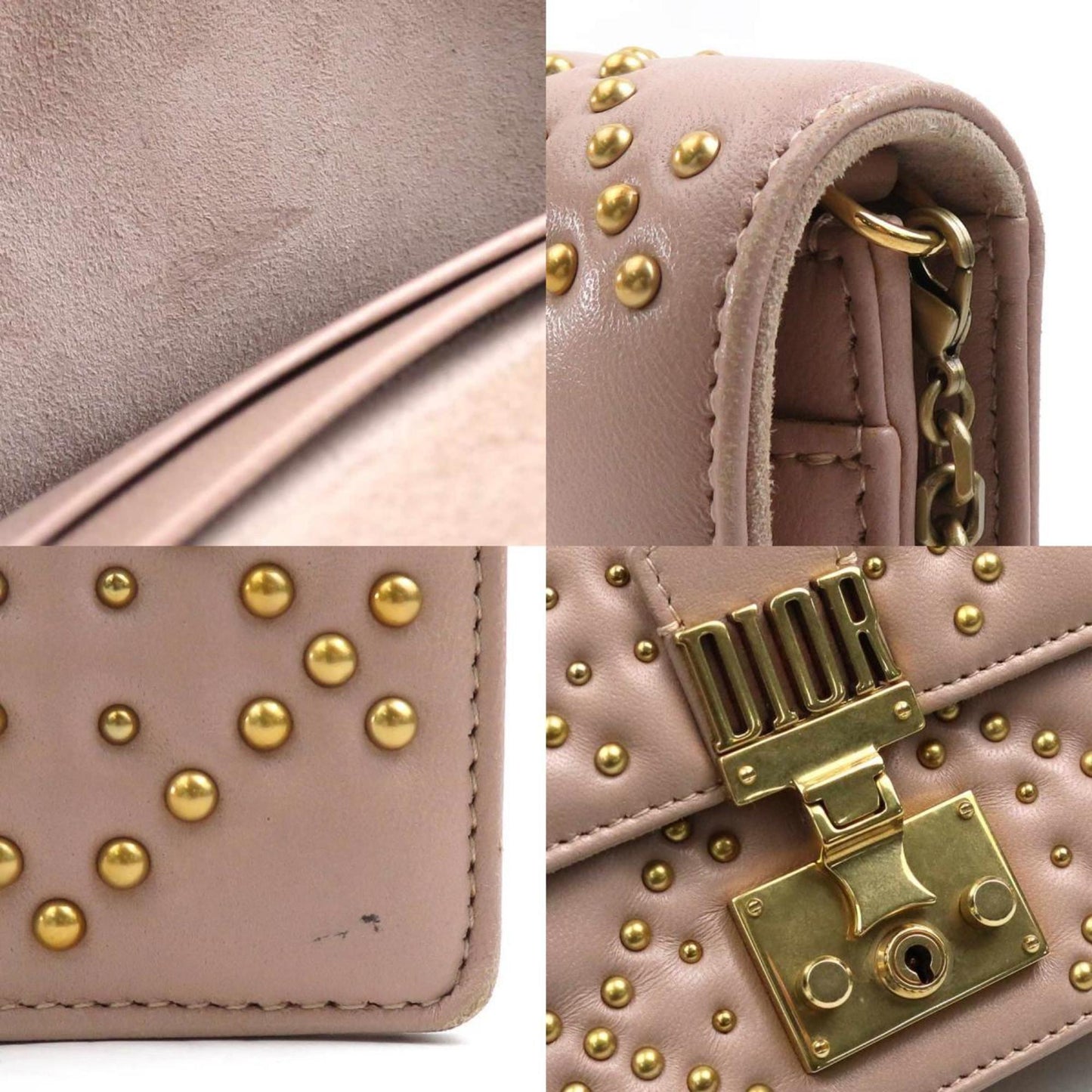 Christian Dior Pink Leather Handbag Shoulder Bag  