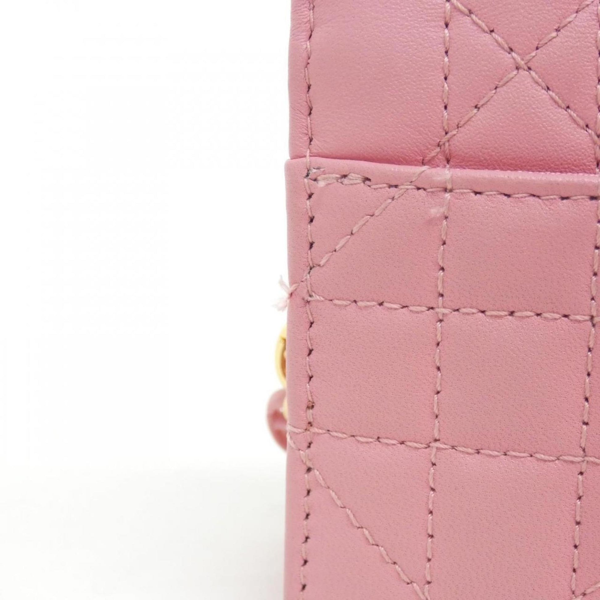 Christian Dior Pink Leather Shoulder Bag  