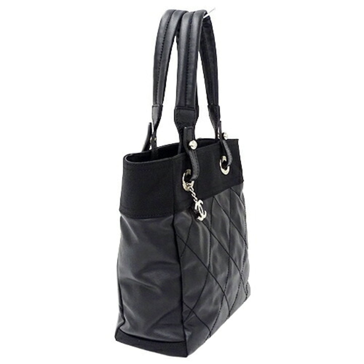 CHANEL Bag Paris Biarritz Women s Tote Coated Canvas Black
