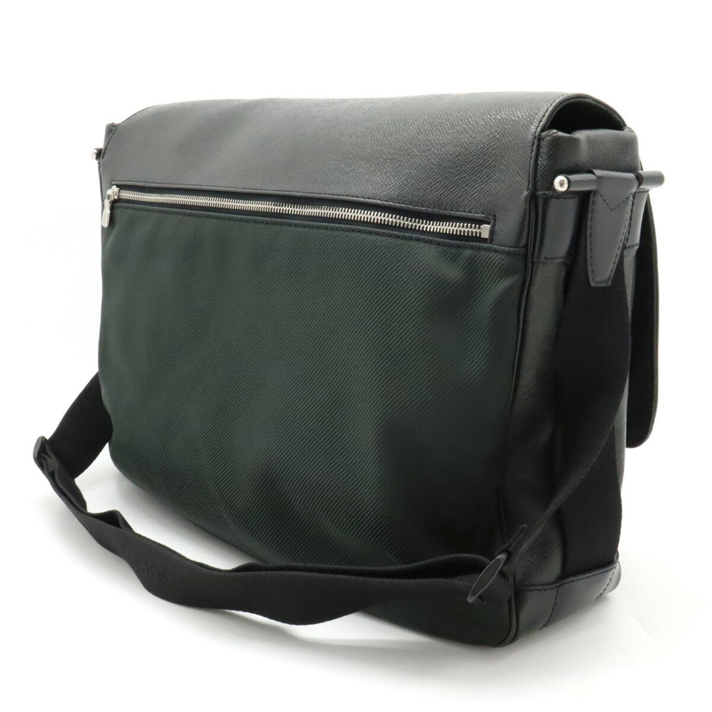 LOUIS VUITTON Taiga Delsu Shoulder Bag Leather Ardoise Black