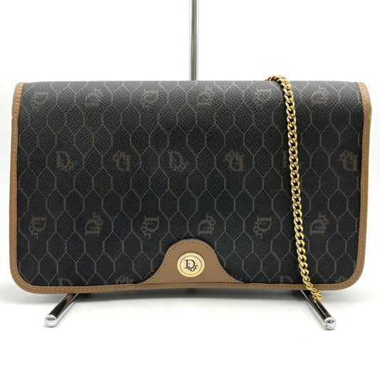 Christian Dior Brown Pvc Leather Shoulder Bag  