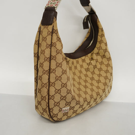 Gucci Leather Canvas Shoulder Bag