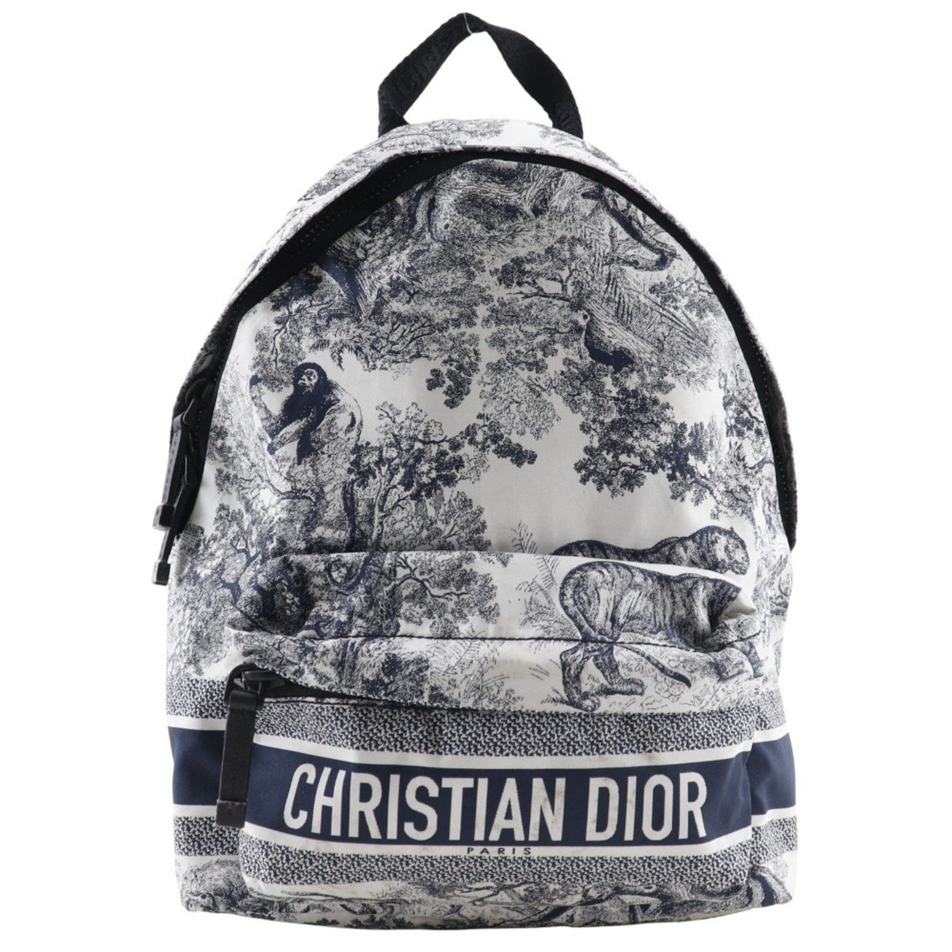 Christian Dior Black White Nylon Backpack  